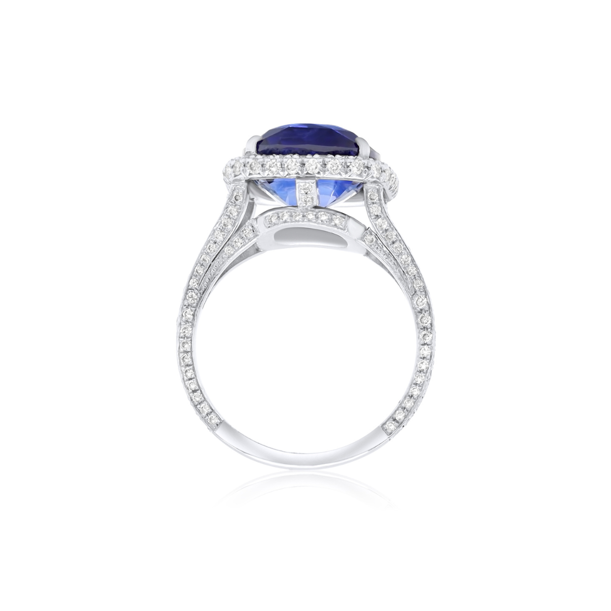 Cushion Sapphire Halo Ring