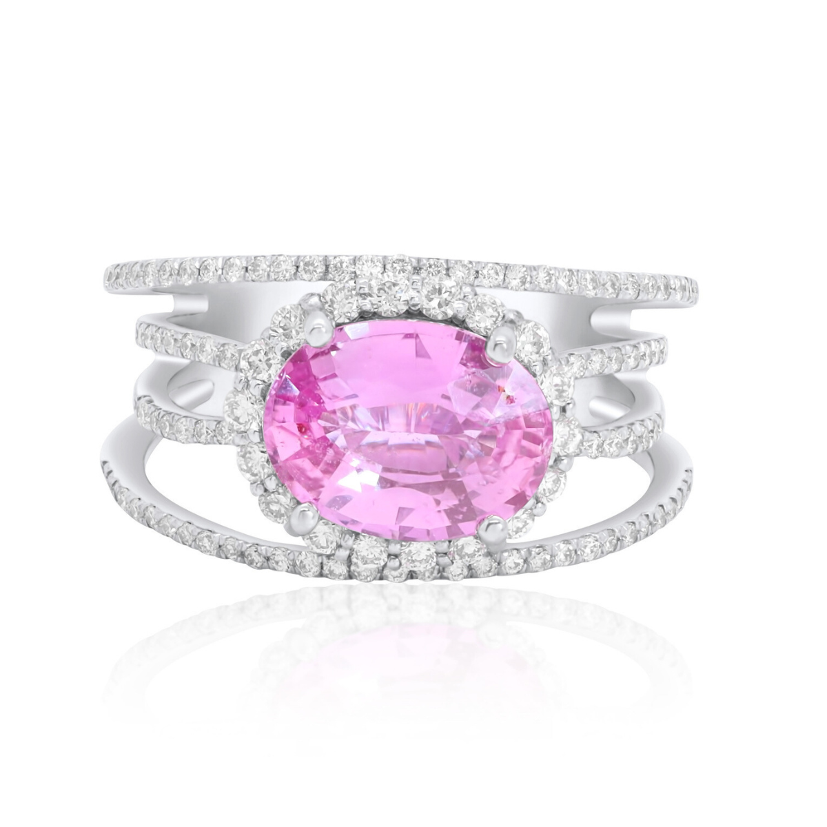 Pink Sapphire Oval Ring
