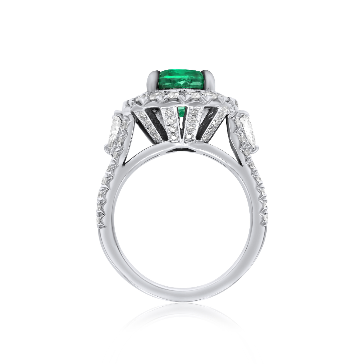 Oval Halo Emerald Ring