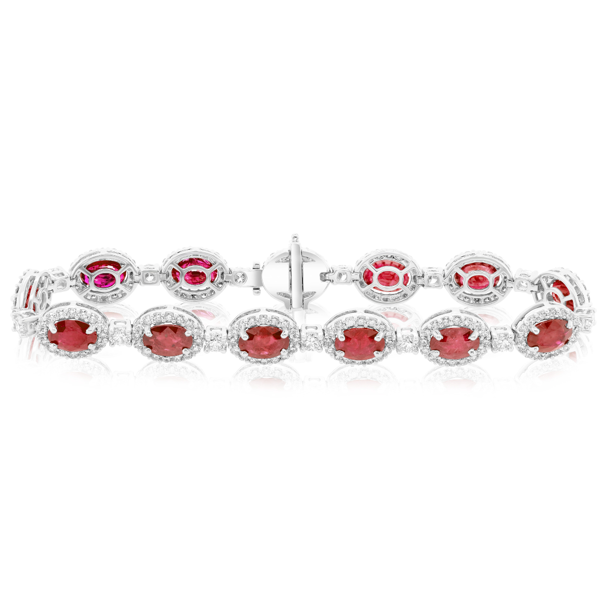 Diamond Halo Ruby Bracelet