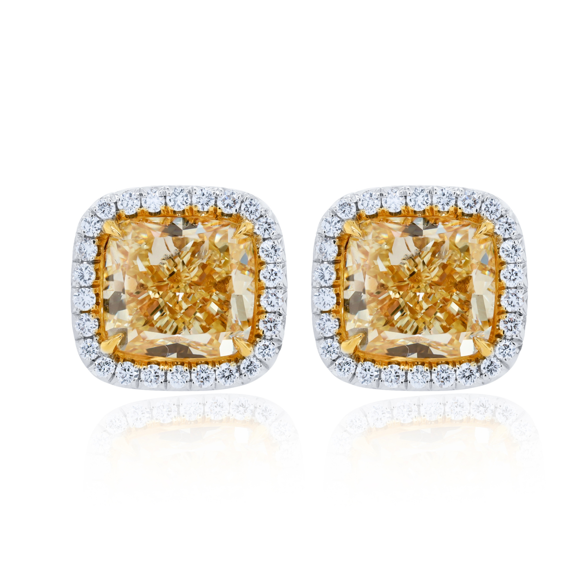 1 carat yellow diamond earrings