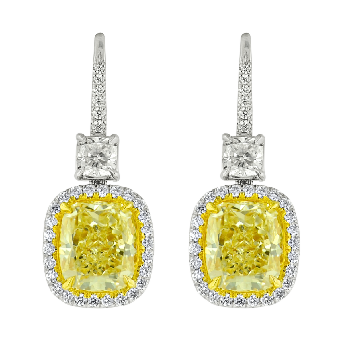18.09cts Fancy Yellow Diamond Drop Earring