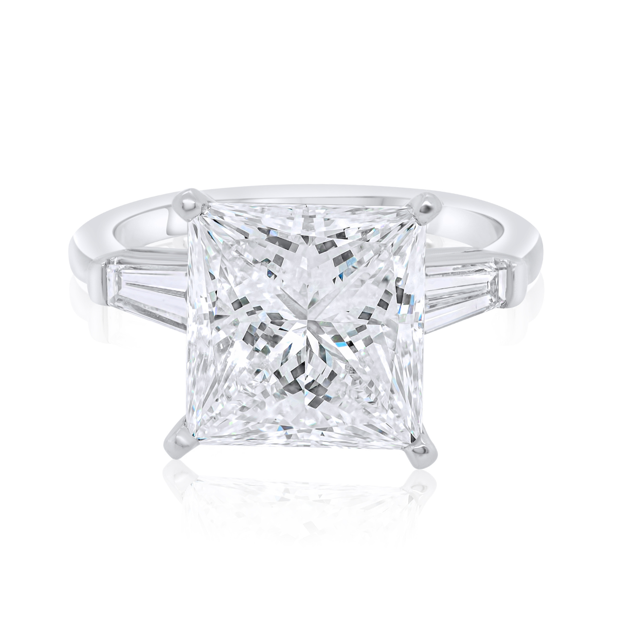4.30ct Princess Cut Diamond Three Stone Ring