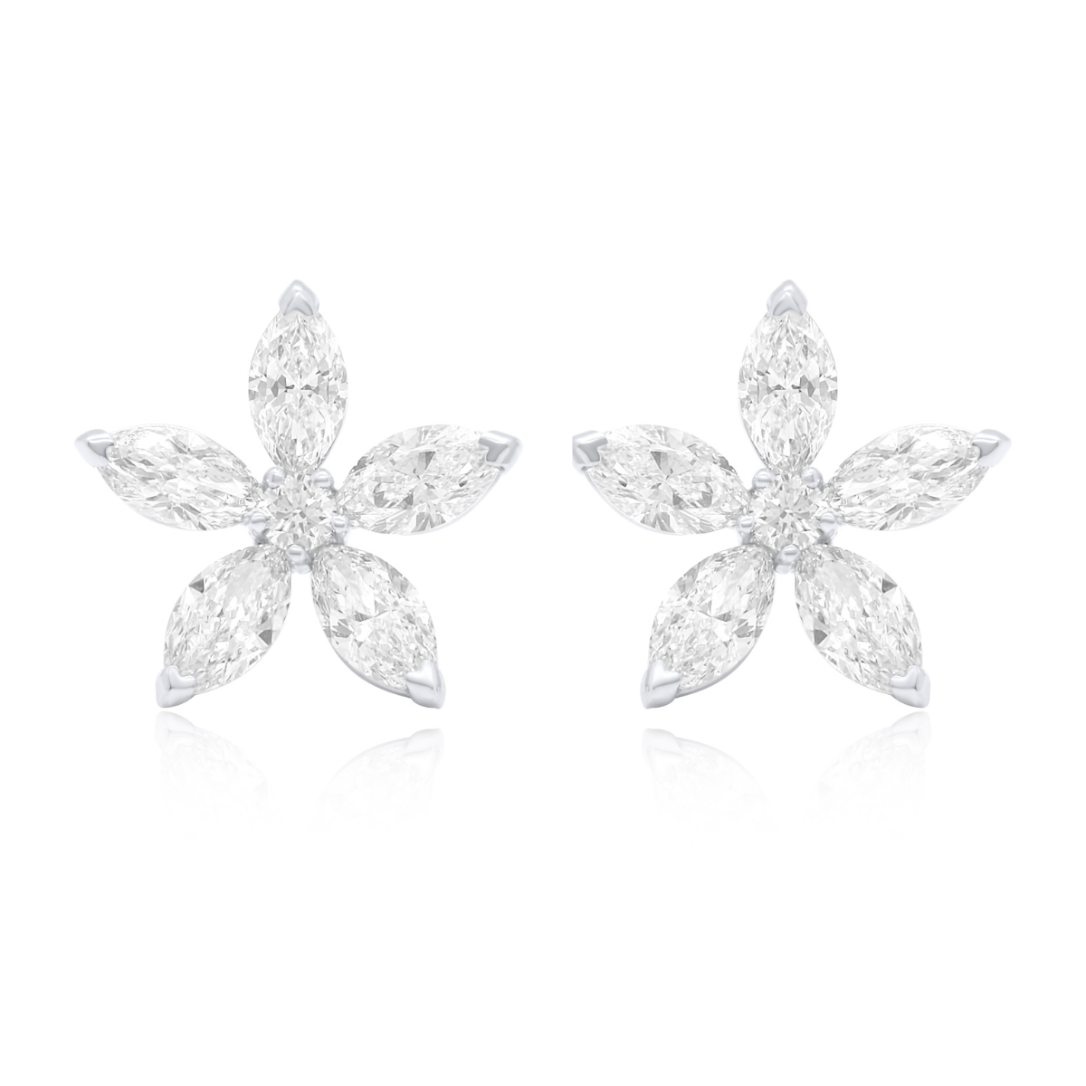 5.06ct Diamond Flower Stud Earring