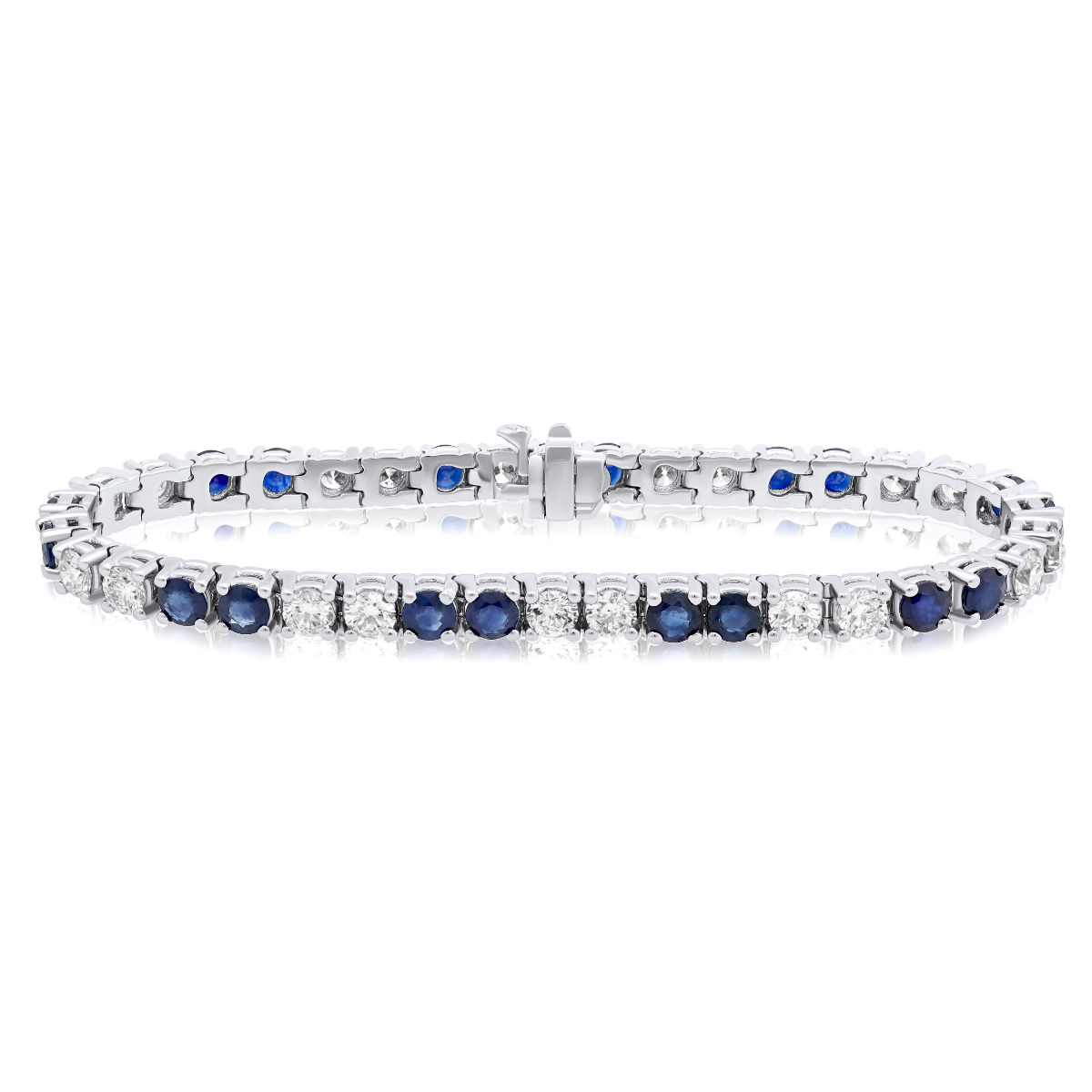 Diamond And Sapphire Tennis Bracelet