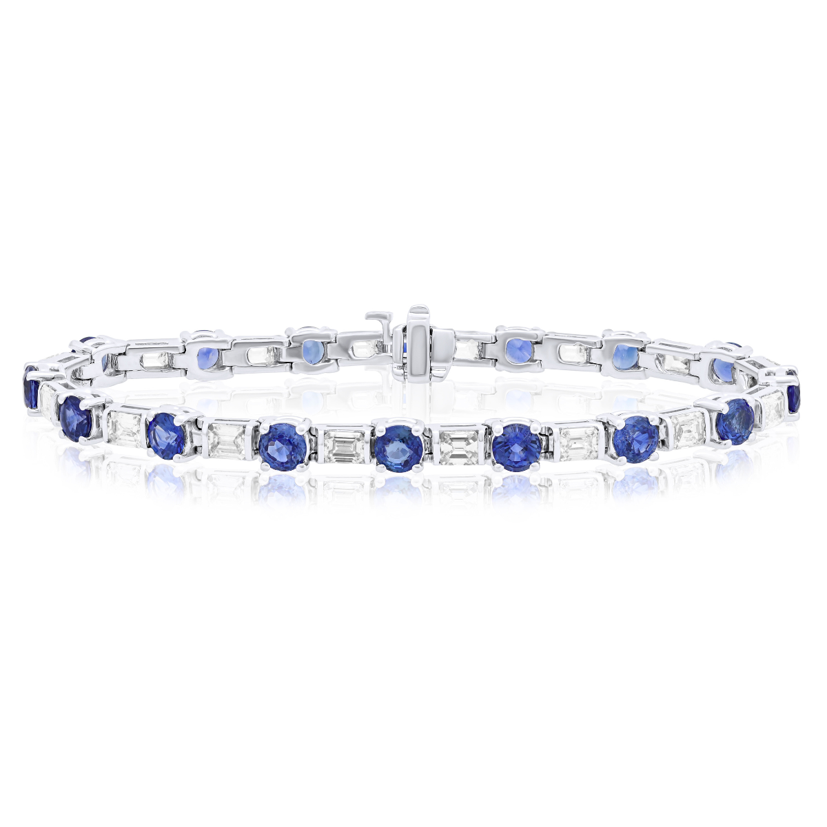 5.90cts Sapphire Diamond Tennis Bracelet