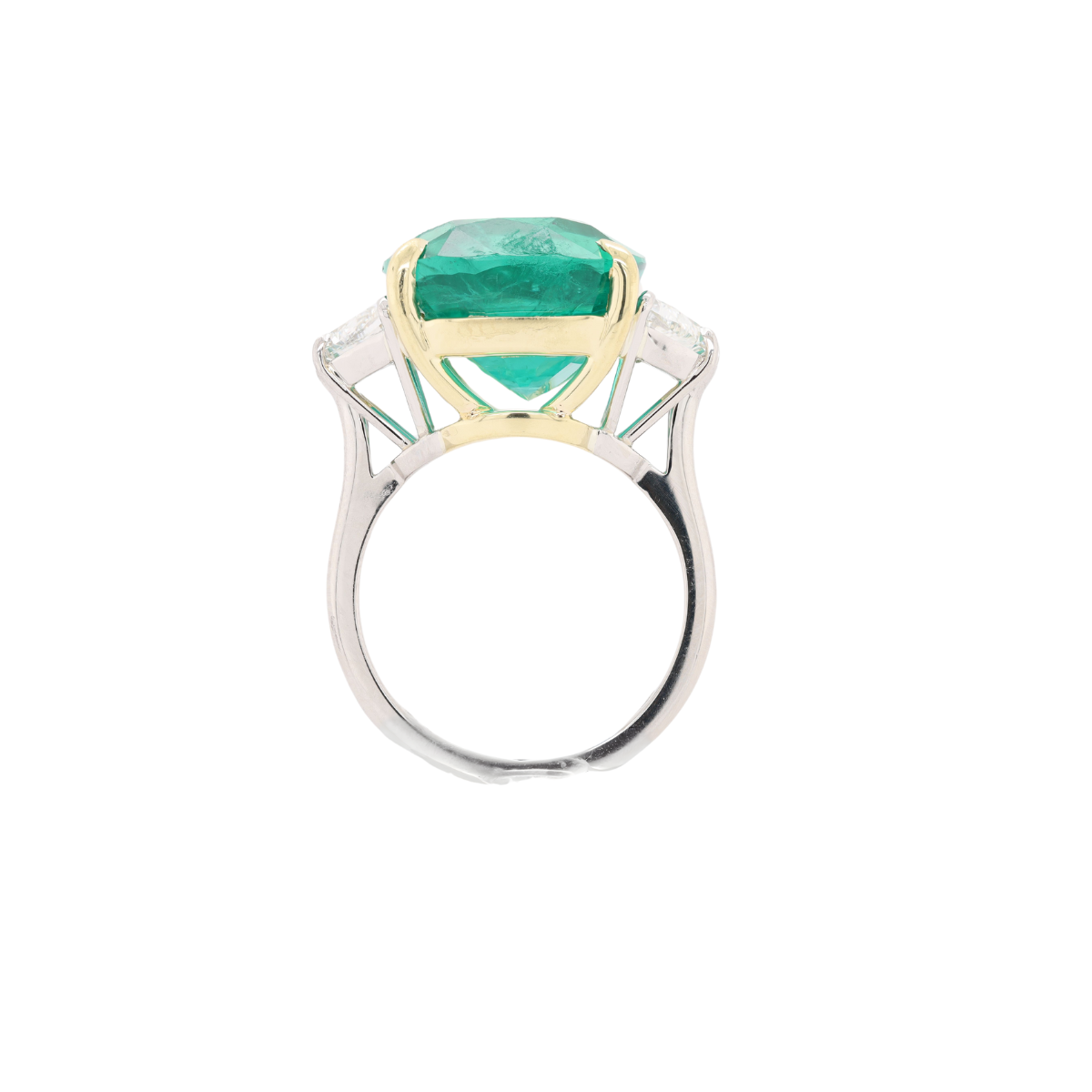 Two Toned Emerald Diamond Ring