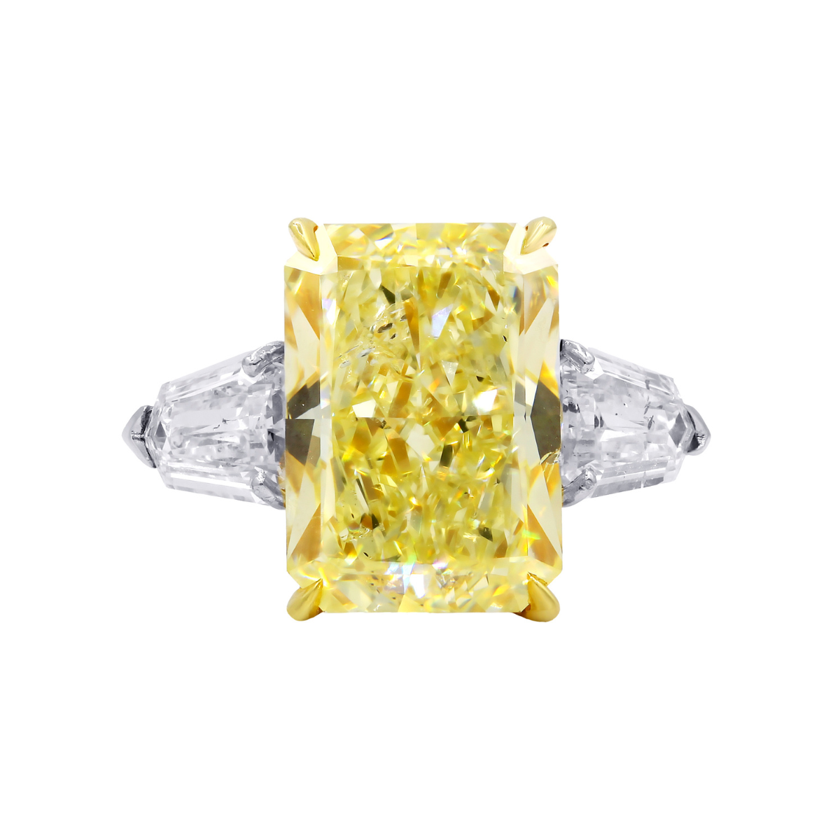 10.15ct Fancy Yellow Radiant Diamond Ring