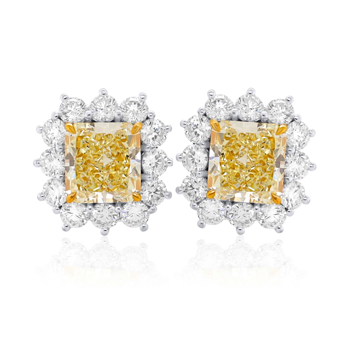 9.79ct Fancy Yellow Diamond Stud Earring