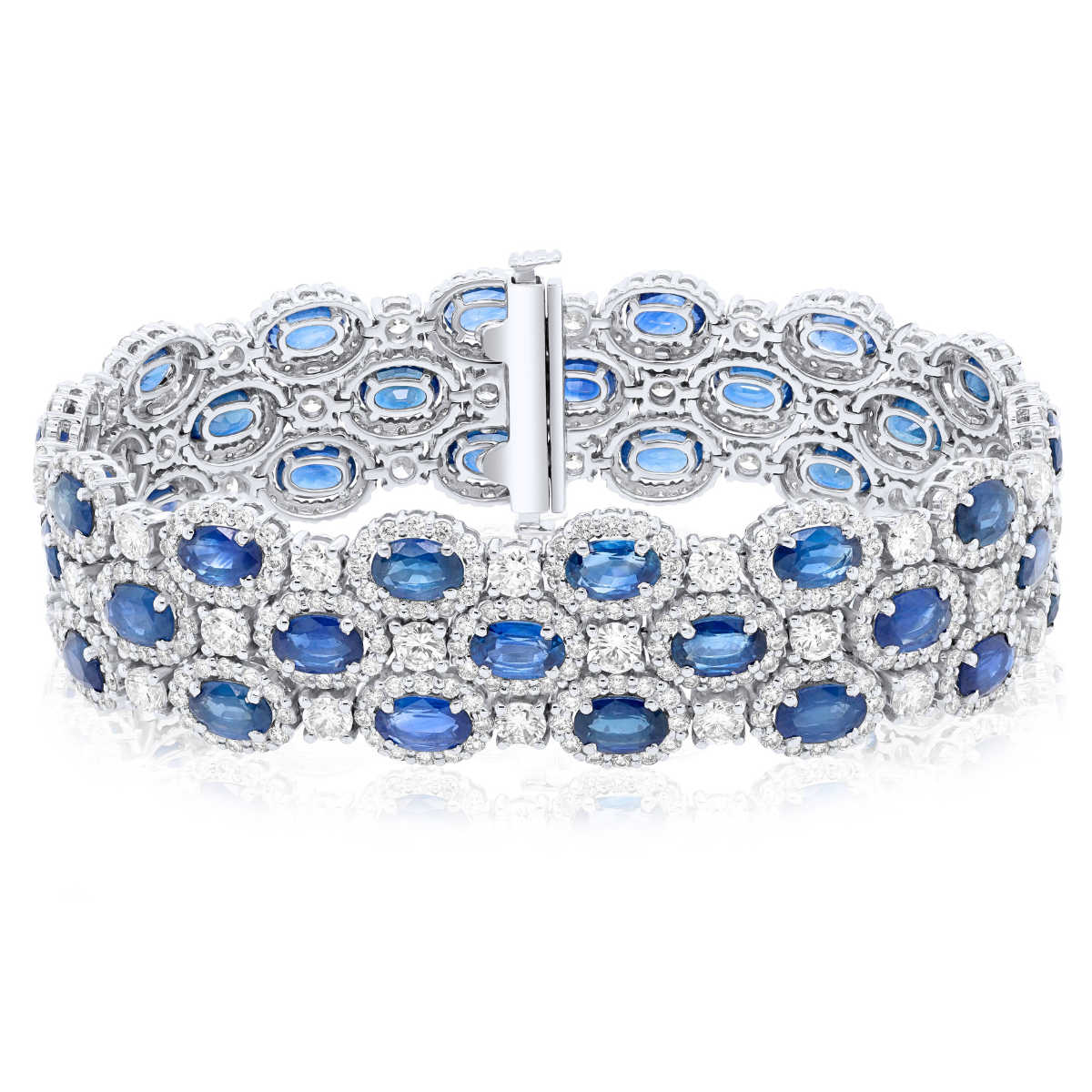Diamond & Sapphire Stacked Bracelet