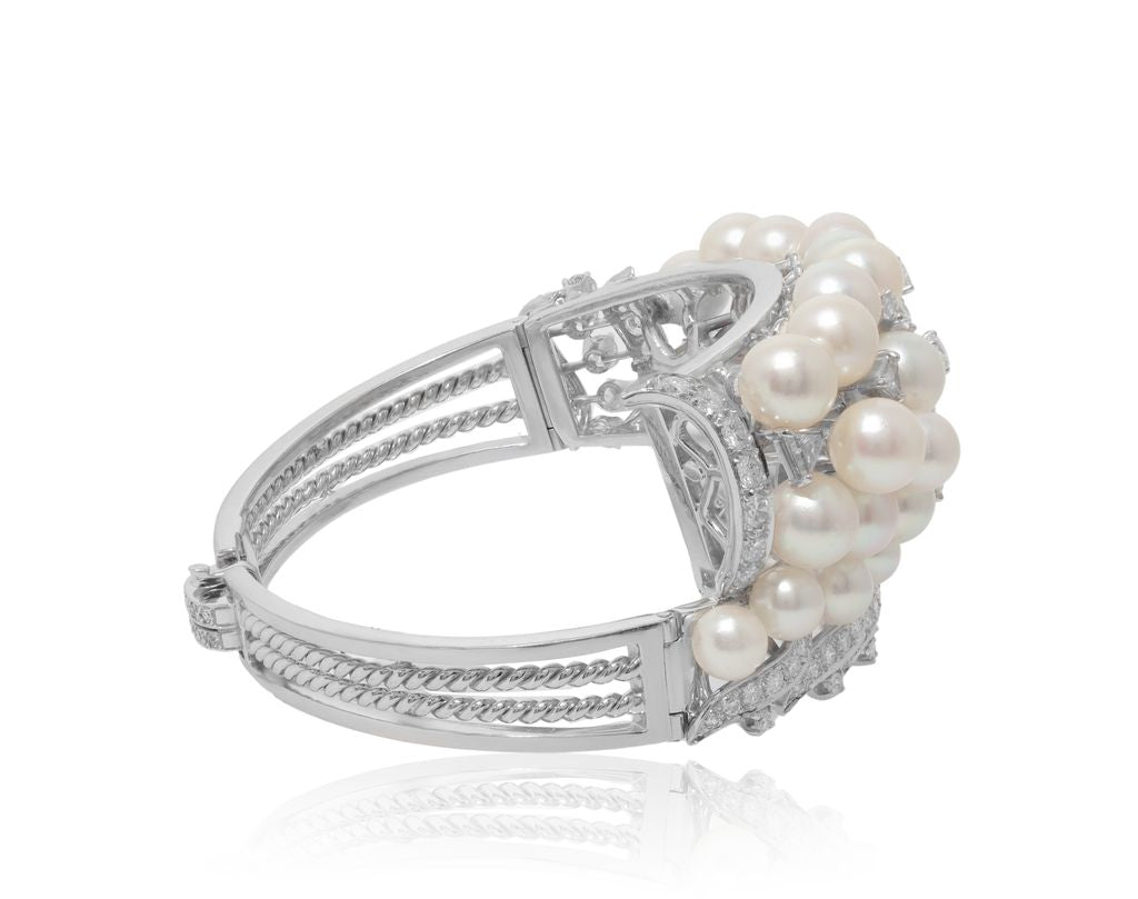5cts Diamond and Pearl Bangle