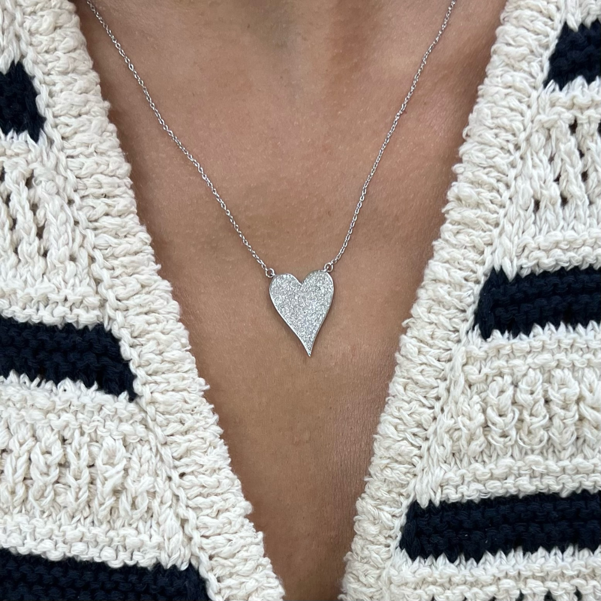 Diamond Pave Heart Pendant