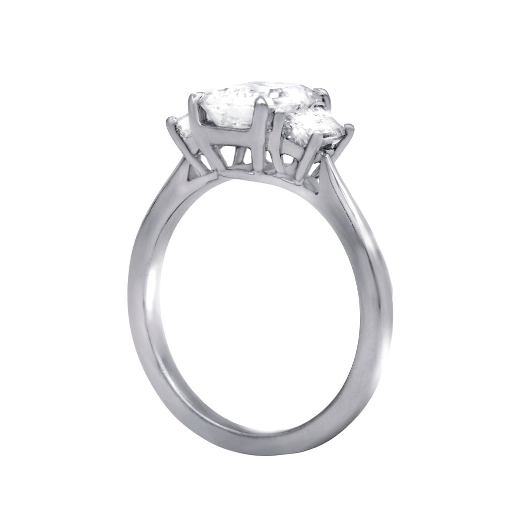 GIA certified 1.75ct emerald cut diamond with baguette sides