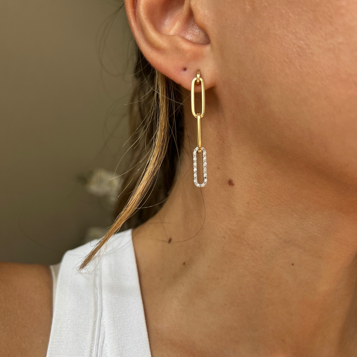 Lab Grown Diamond Link Earring