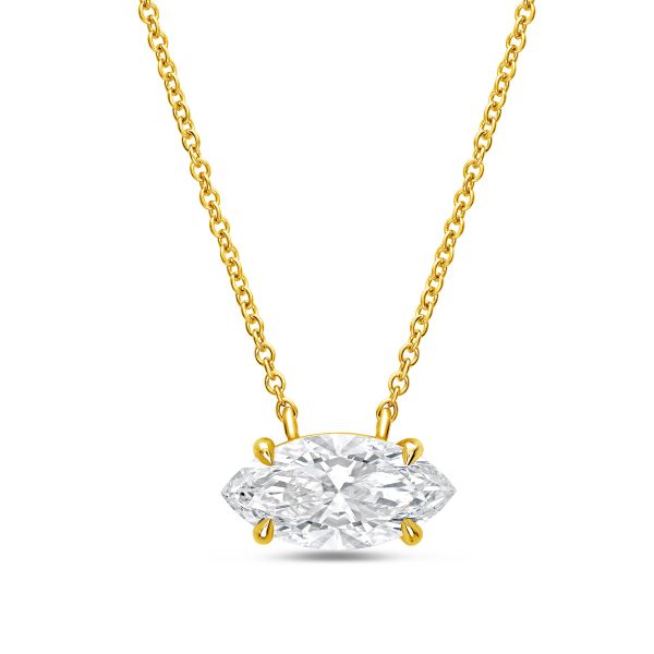 Horizontal marquise cut diamond necklace DEF VS clarity