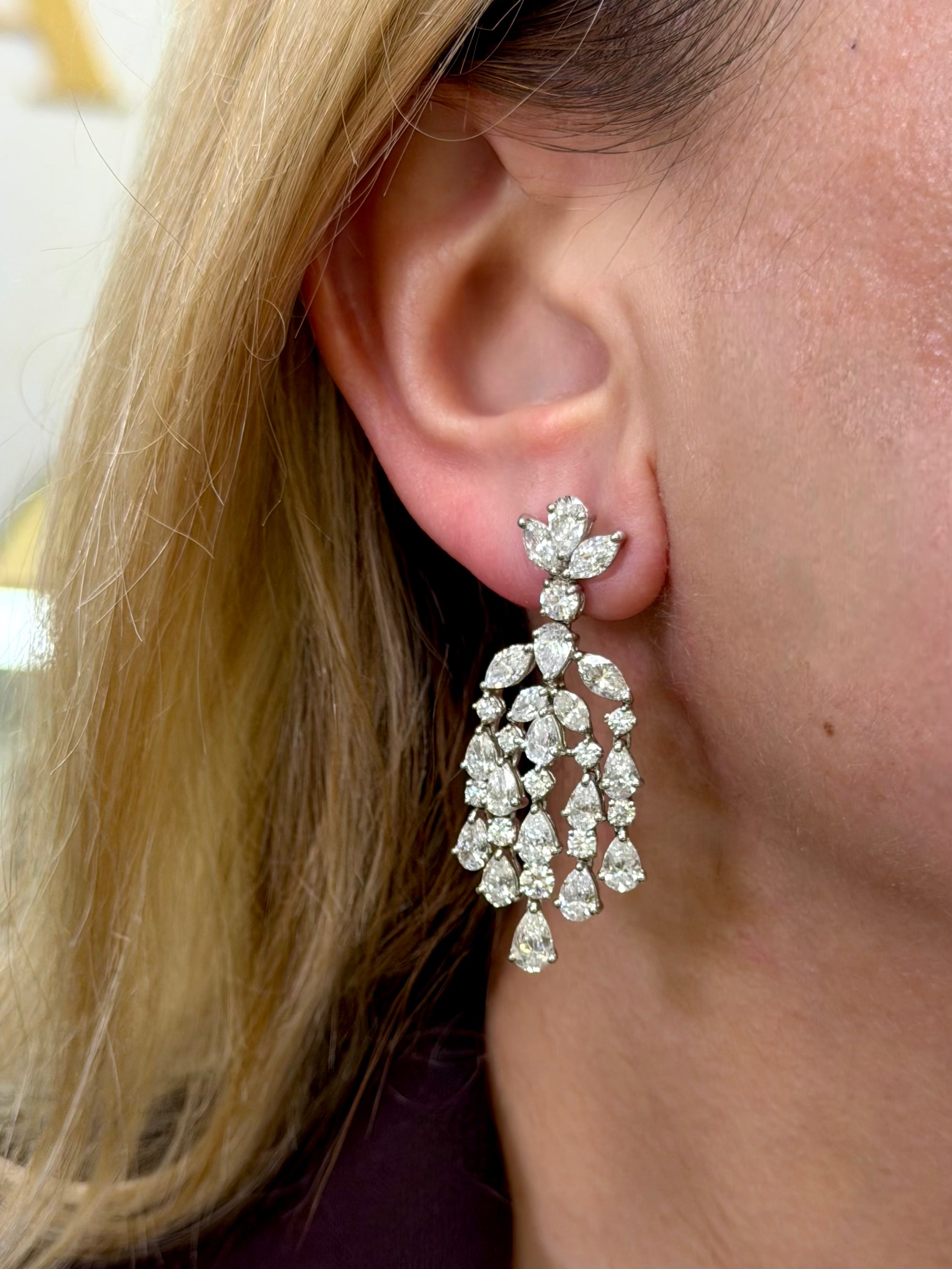 16.20cts Diamond Chandelier Earrings