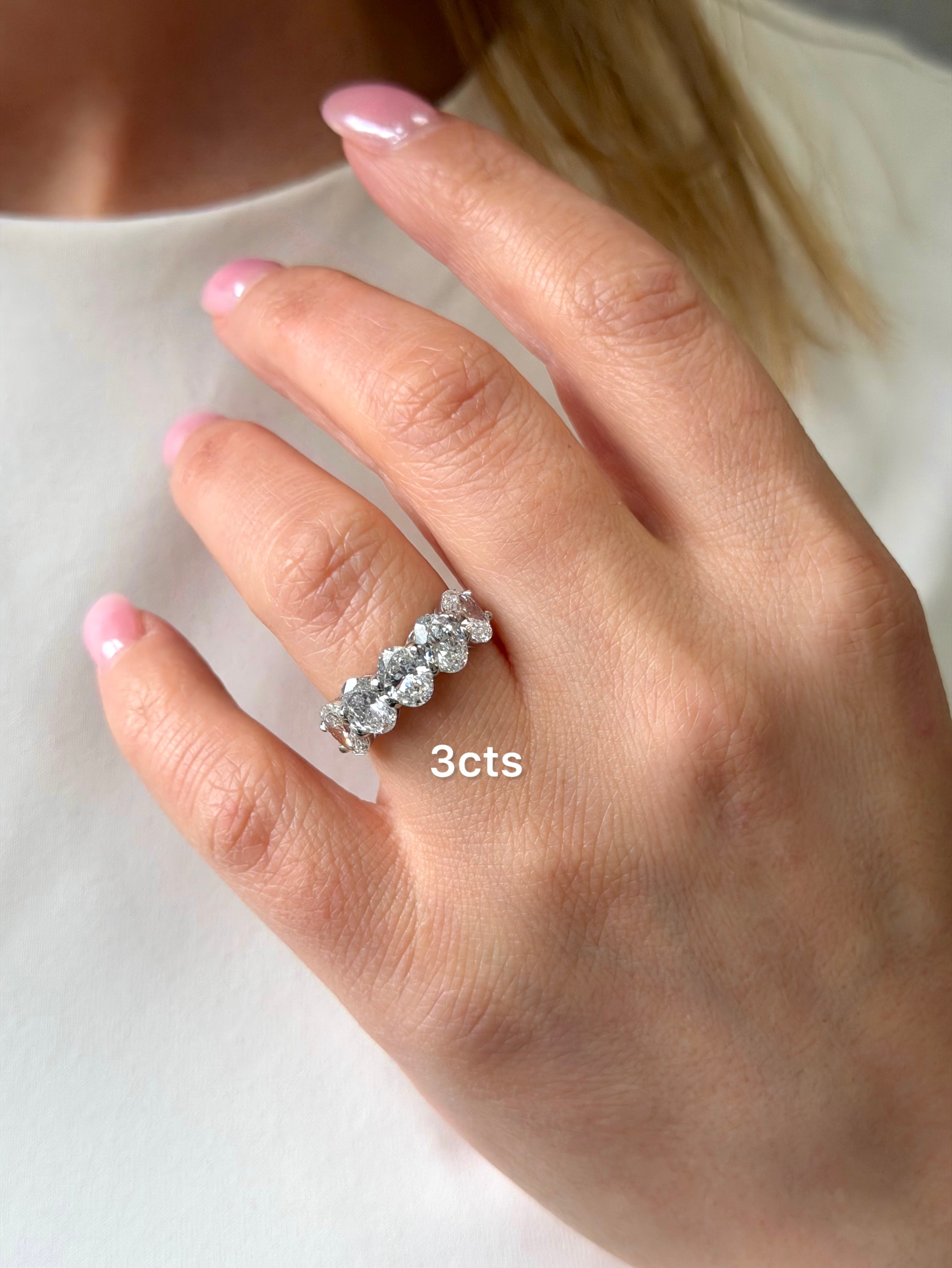 Lab Grown 5 Stone Oval Diamond Band