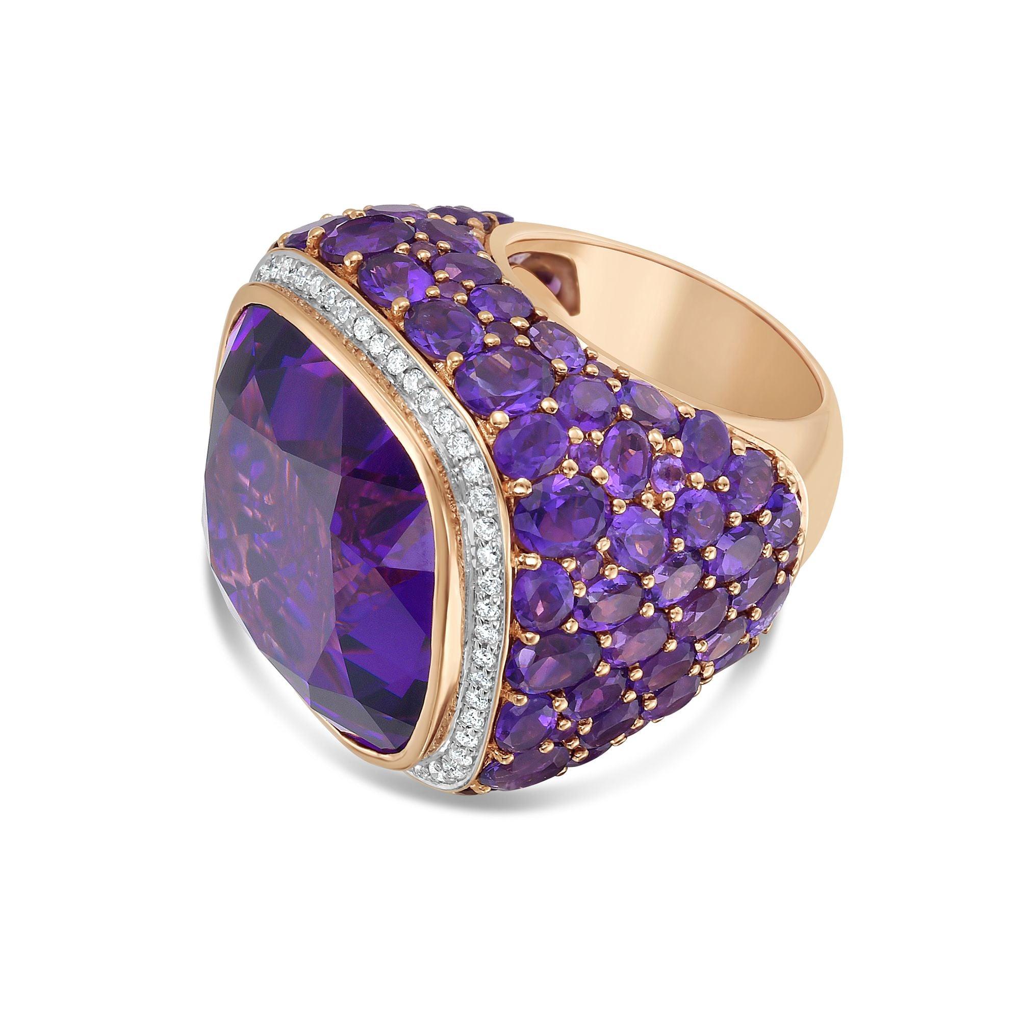 Amethyst & Diamond Cocktail Ring