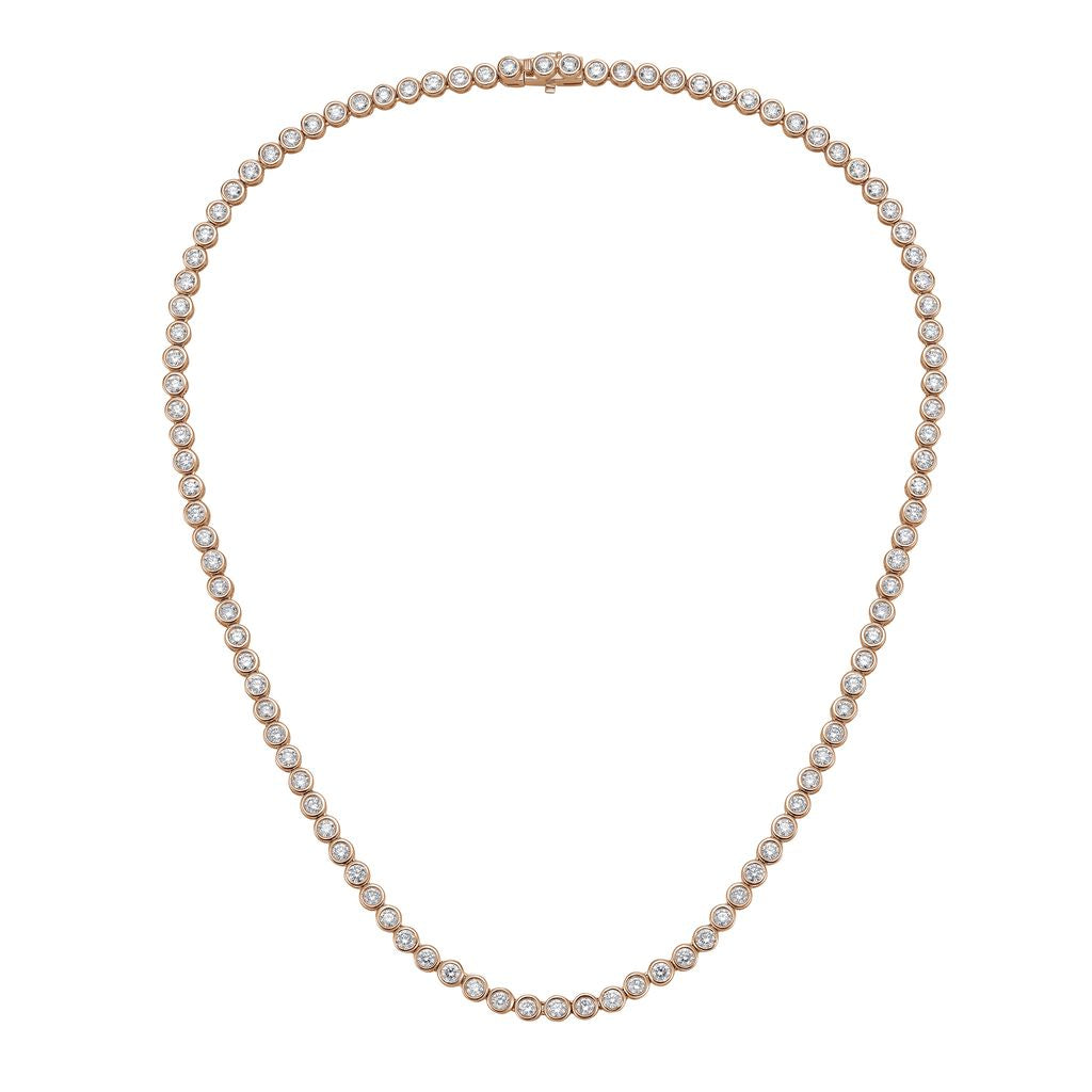 Lab Grown Round Bezel Tennis Necklace