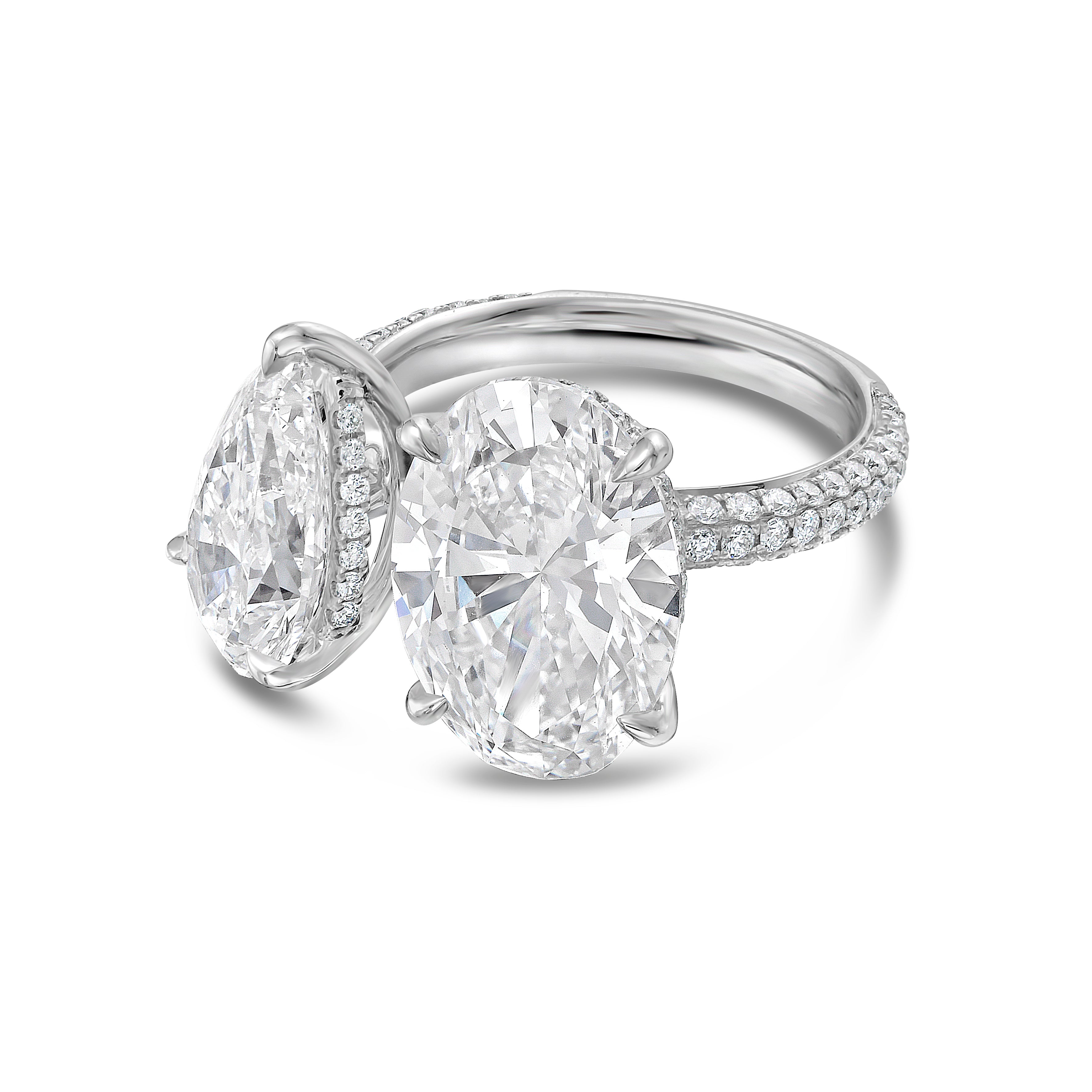 Lab Grown Pear And Oval Diamond Ring