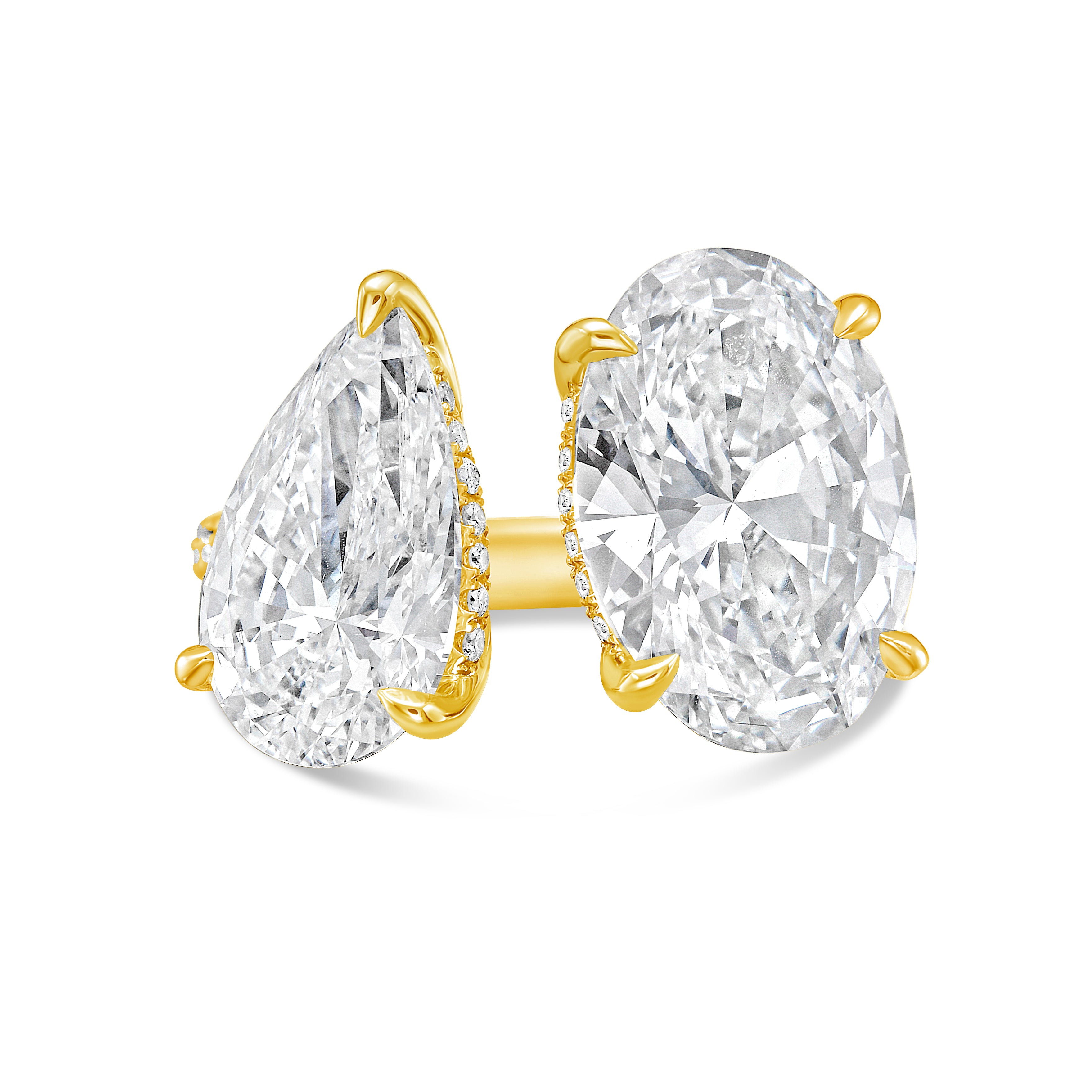 Lab Grown Pear And Oval Diamond Ring