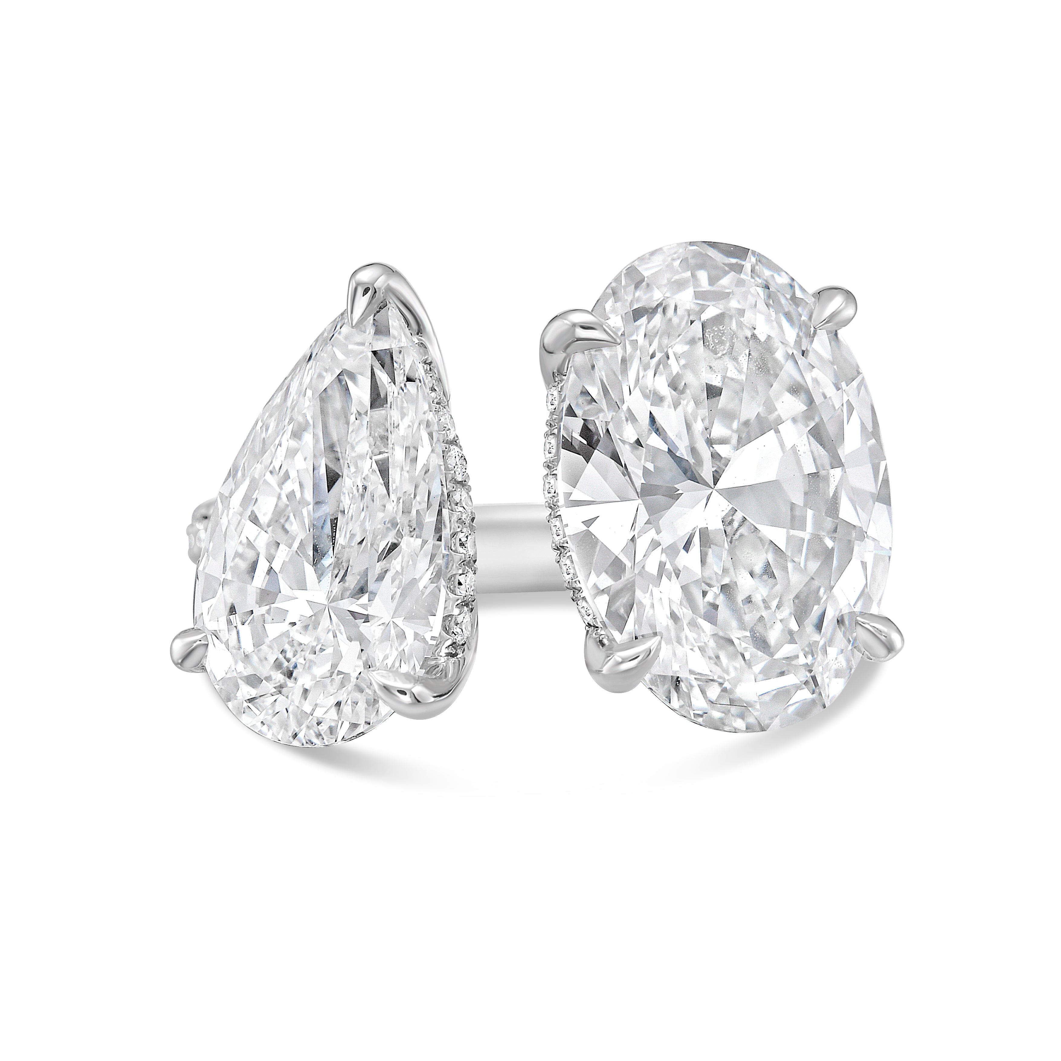 Lab Grown Pear And Oval Diamond Ring | Diana M Jewels all