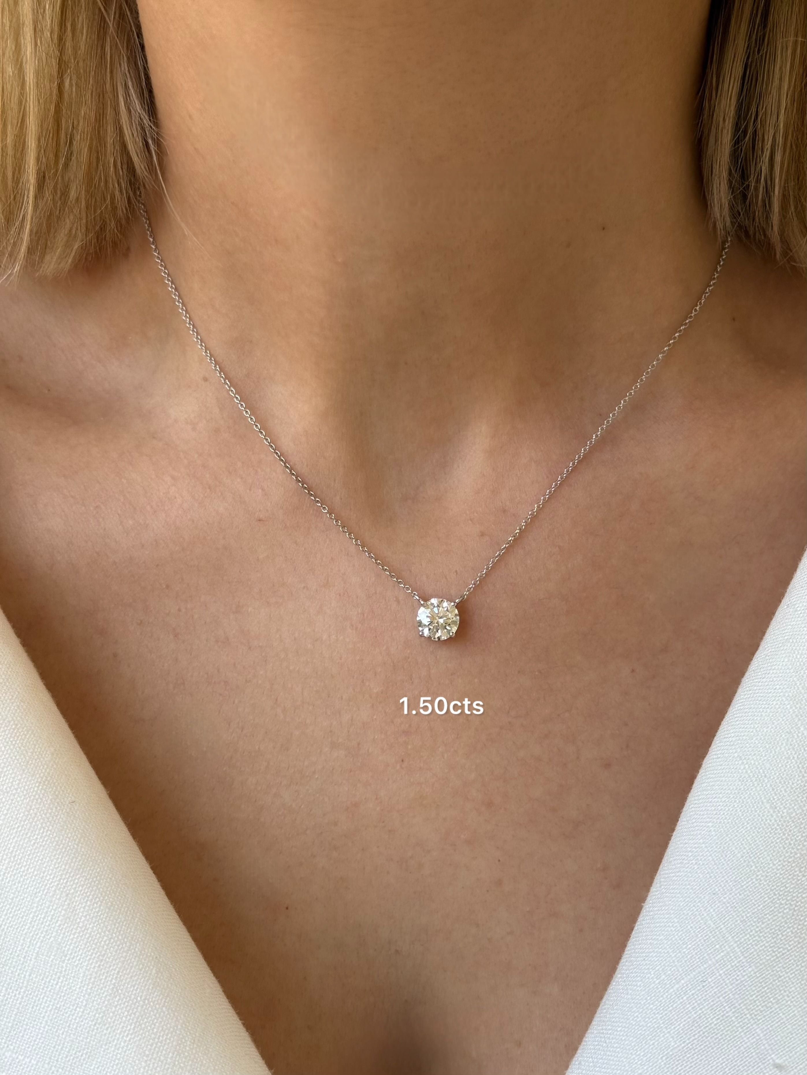Lab Grown Round East West Diamond Pendant