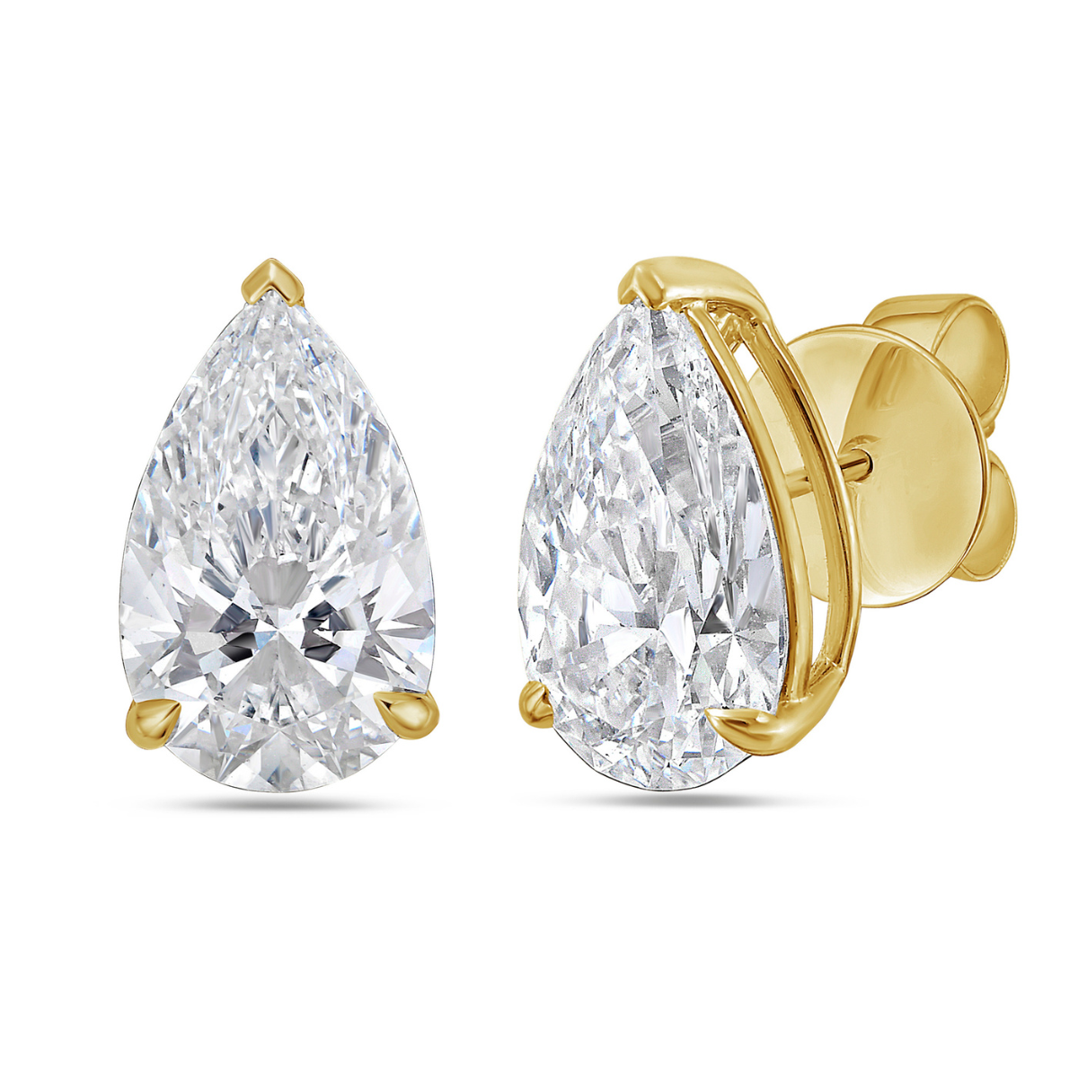 LAB GROWN PEAR DIAMOND STUD