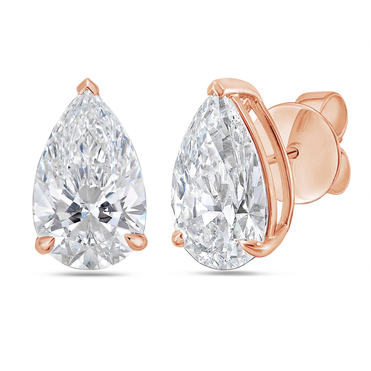 LAB GROWN PEAR DIAMOND STUD