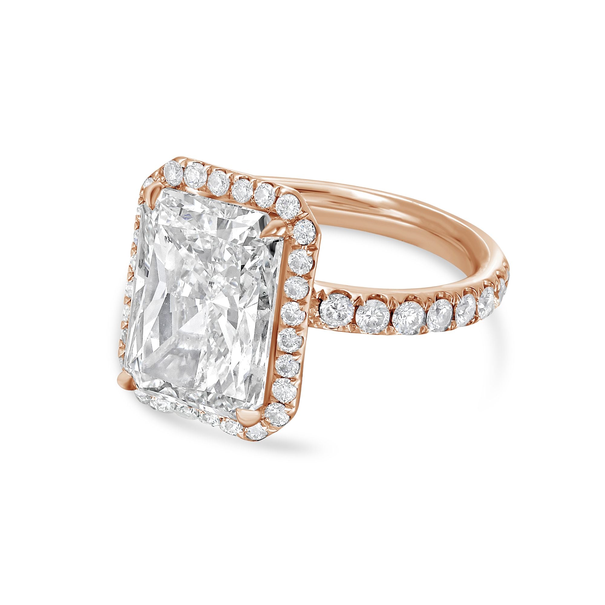 Radiant Cut Diamond Halo Engagement Ring