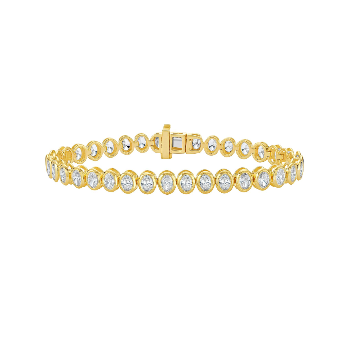 Lab Grown Oval Bezel Tennis Bracelet