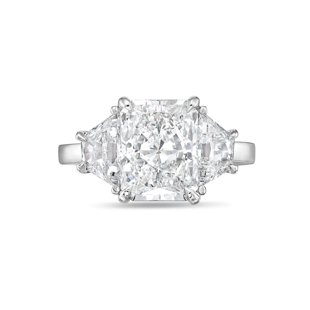 Lab Grown Diamond Radiant Three Stone Engagement Ring