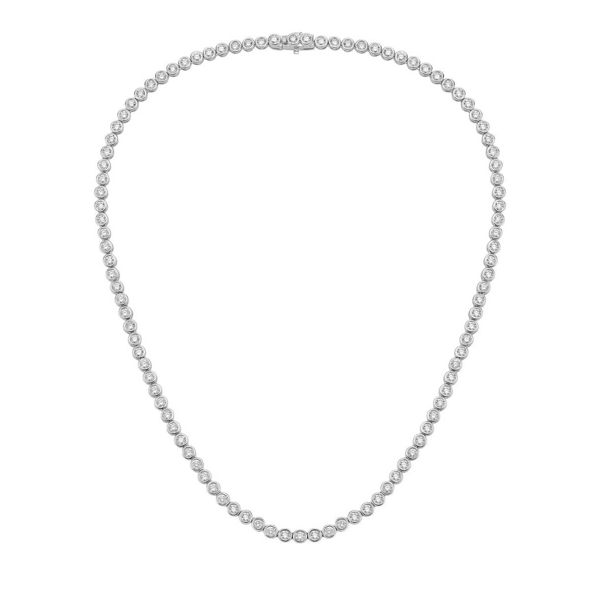 Lab Grown Round Bezel Tennis Necklace