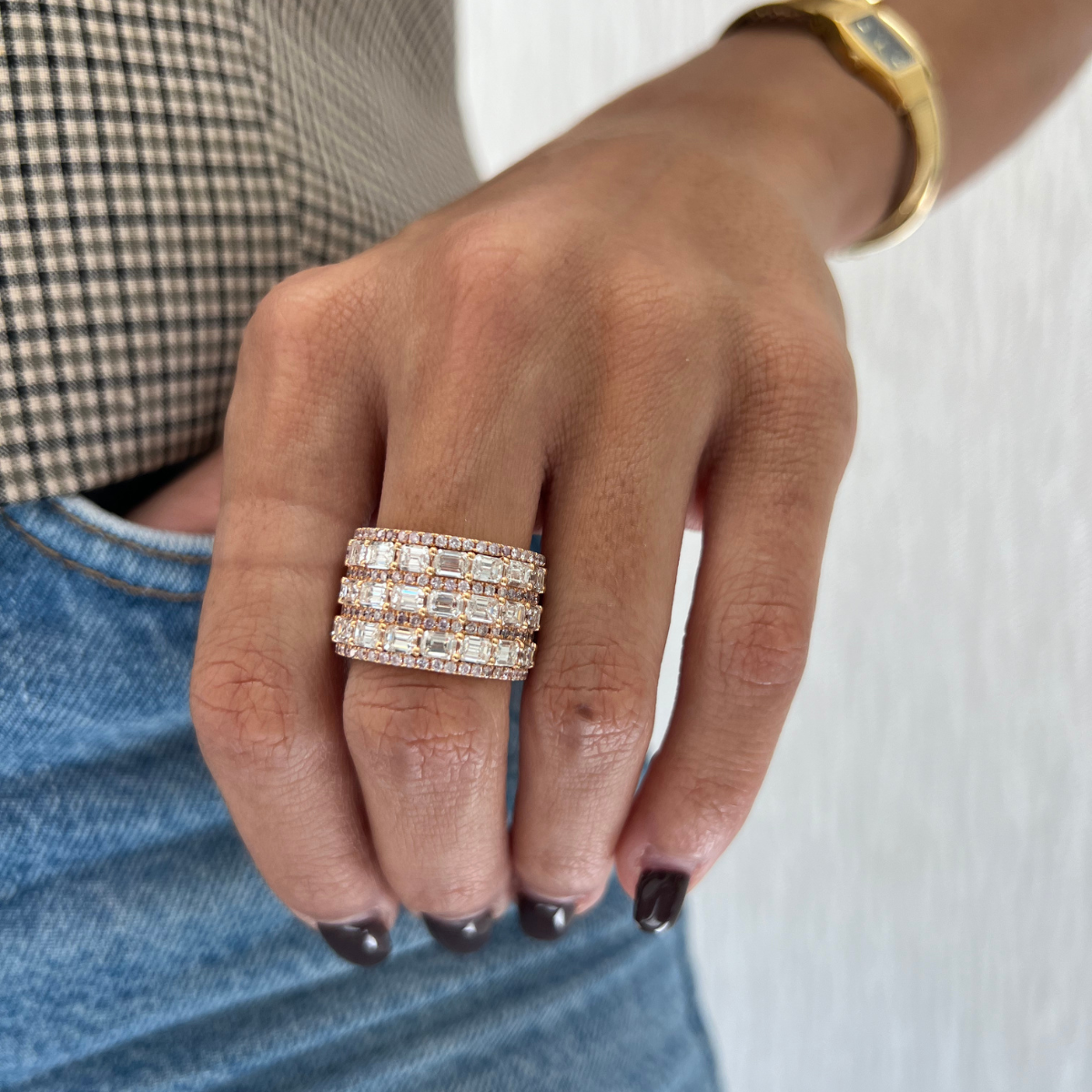 Rose Gold Pink Diamond Eternity Band