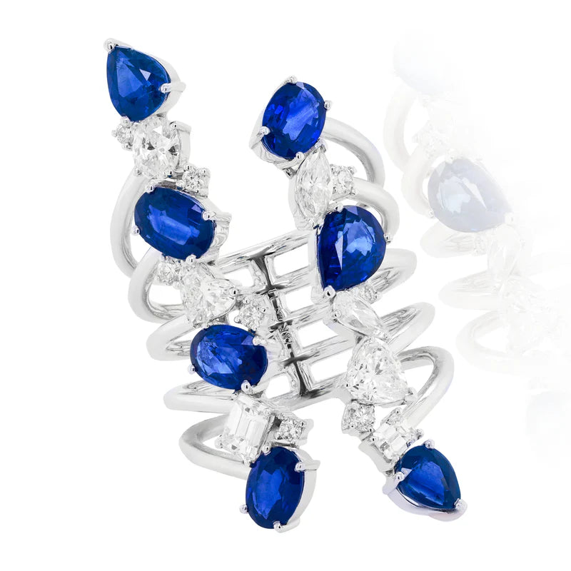Blue Sapphire Diamond Fashion Ring