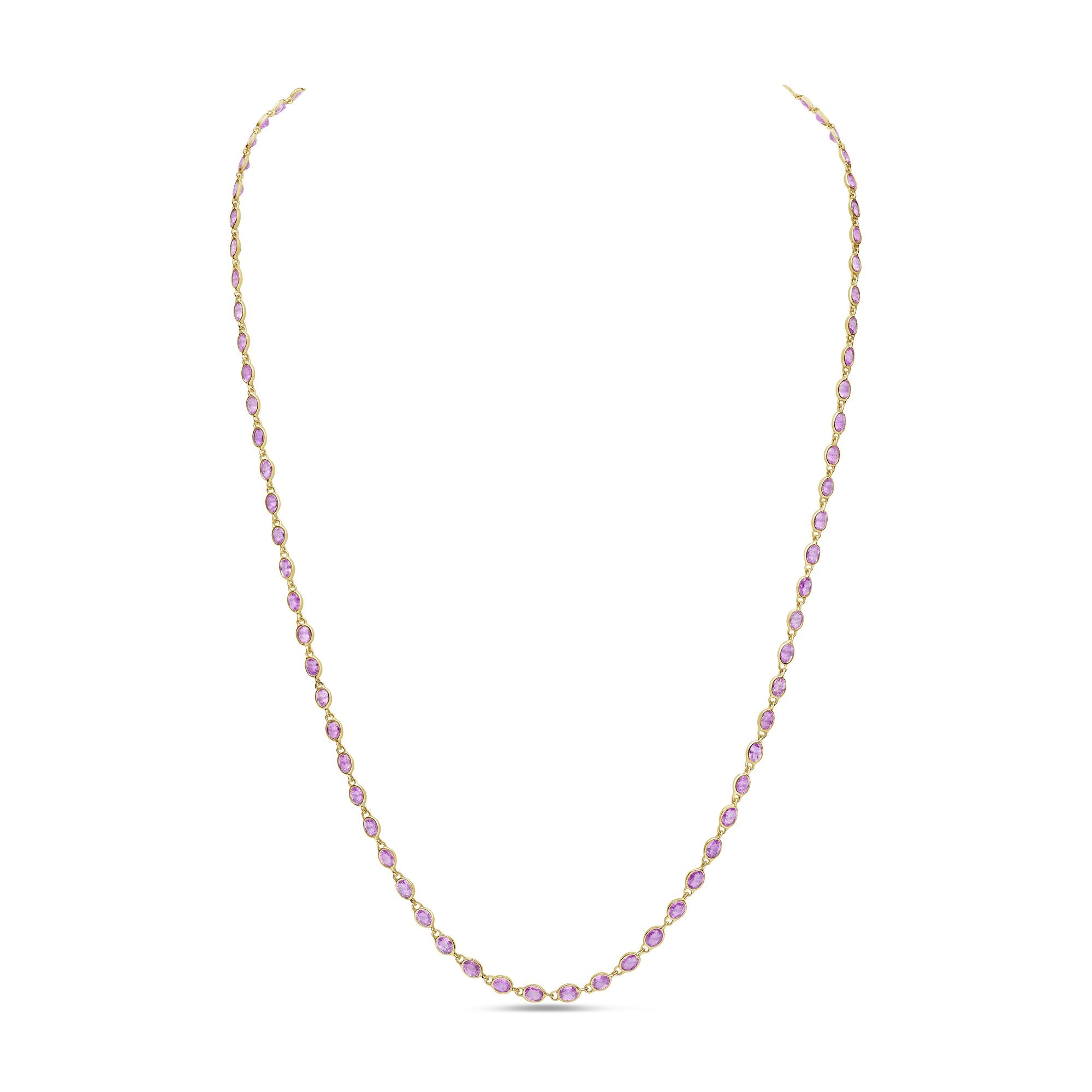 Oval Pink Sapphire Necklace