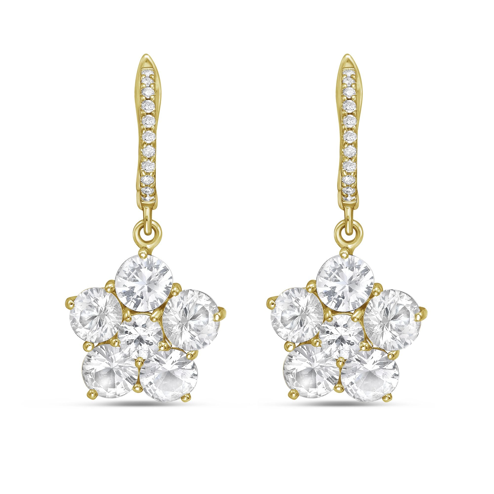 Sapphire Flower Earrings
