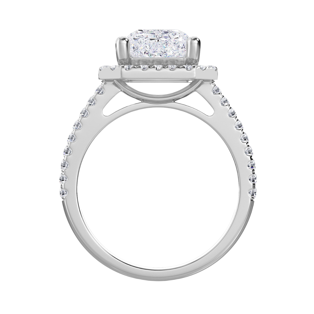Radiant Halo Engagement Ring