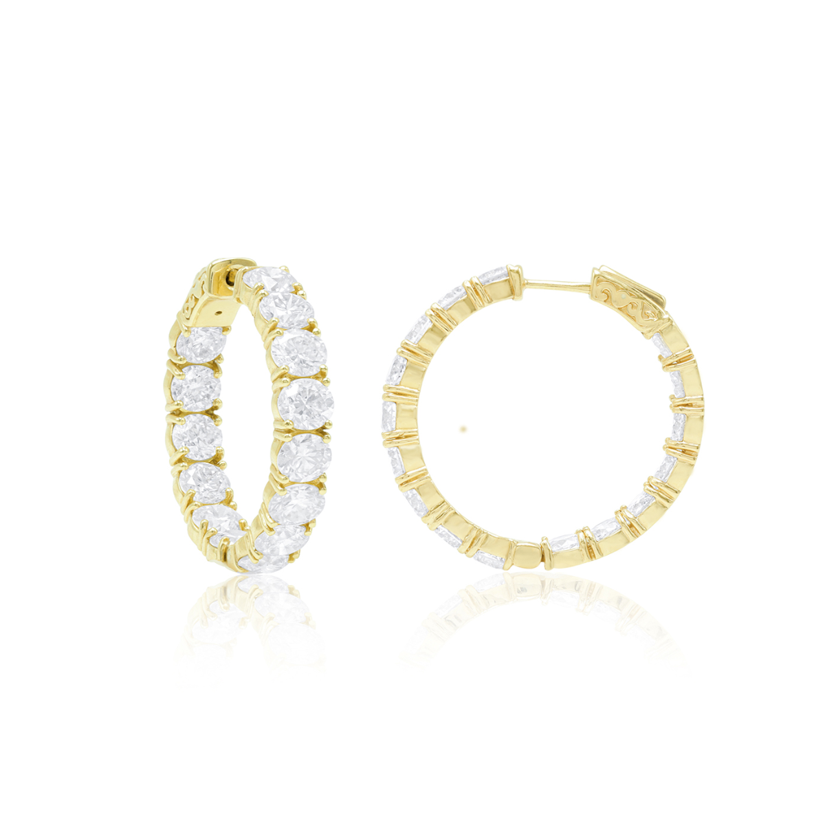 Lab Grown 12.07cts Inside-Out Diamond Hoops