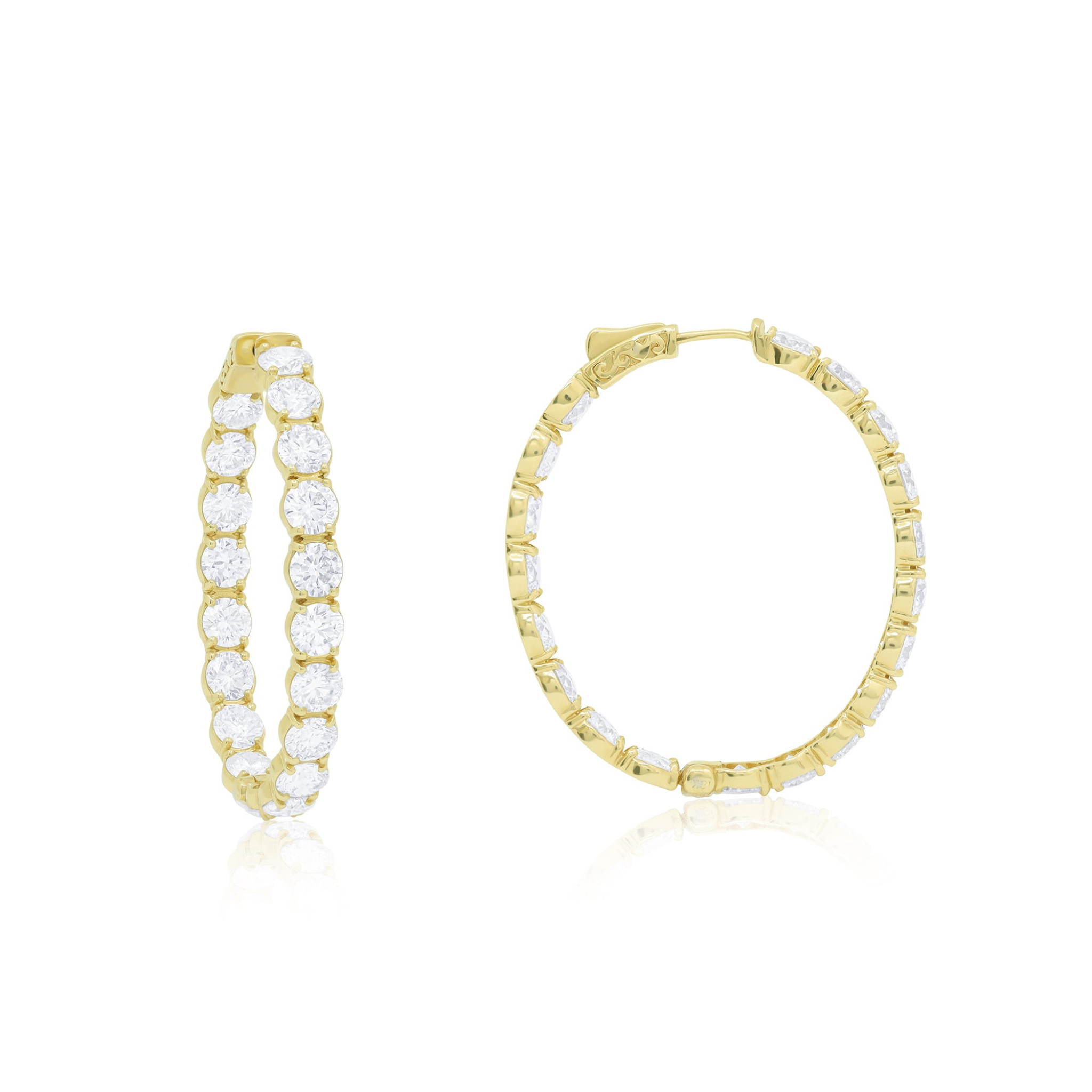 Lab Grown 21.00cts Inside-out Diamond Hoops
