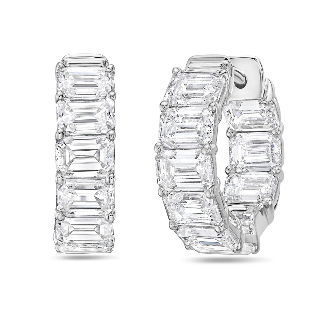 Lab Grown Emerald Cut Diamond Huggie