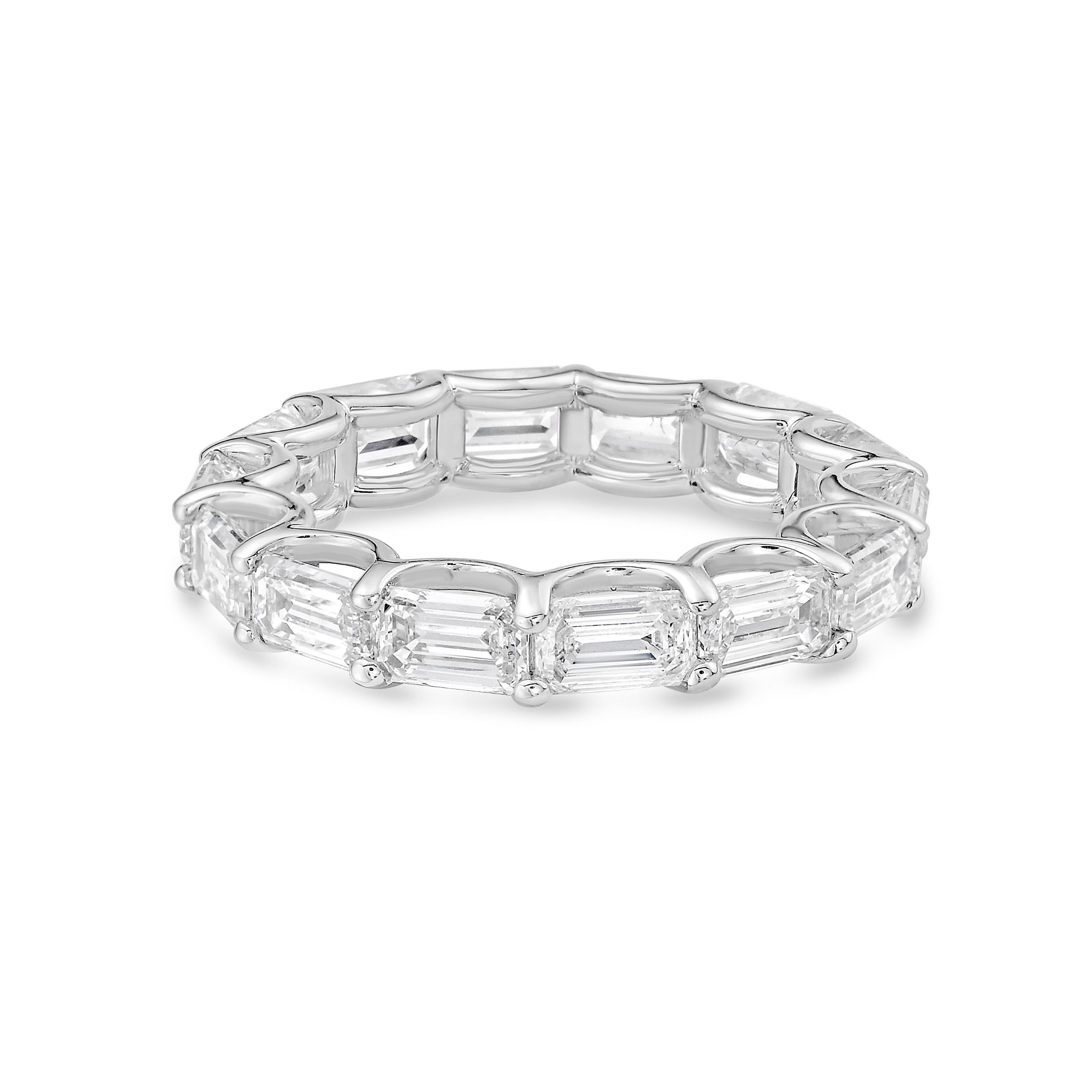 Lab Grown Emerald Diamond East West Eternity Band
