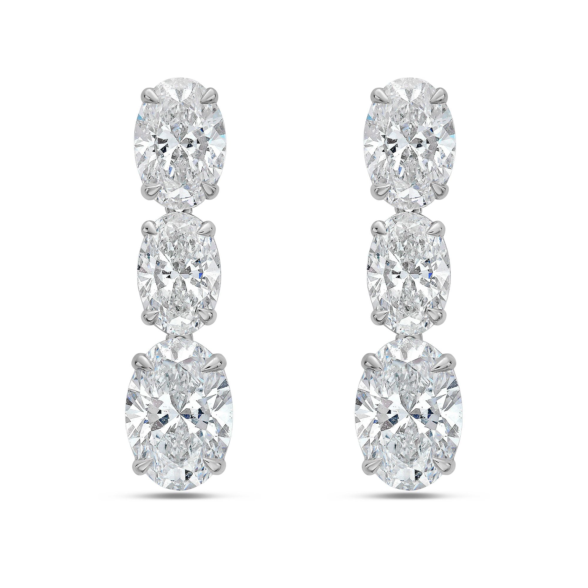 Lab Grown Oval Diamond Drop Earrings