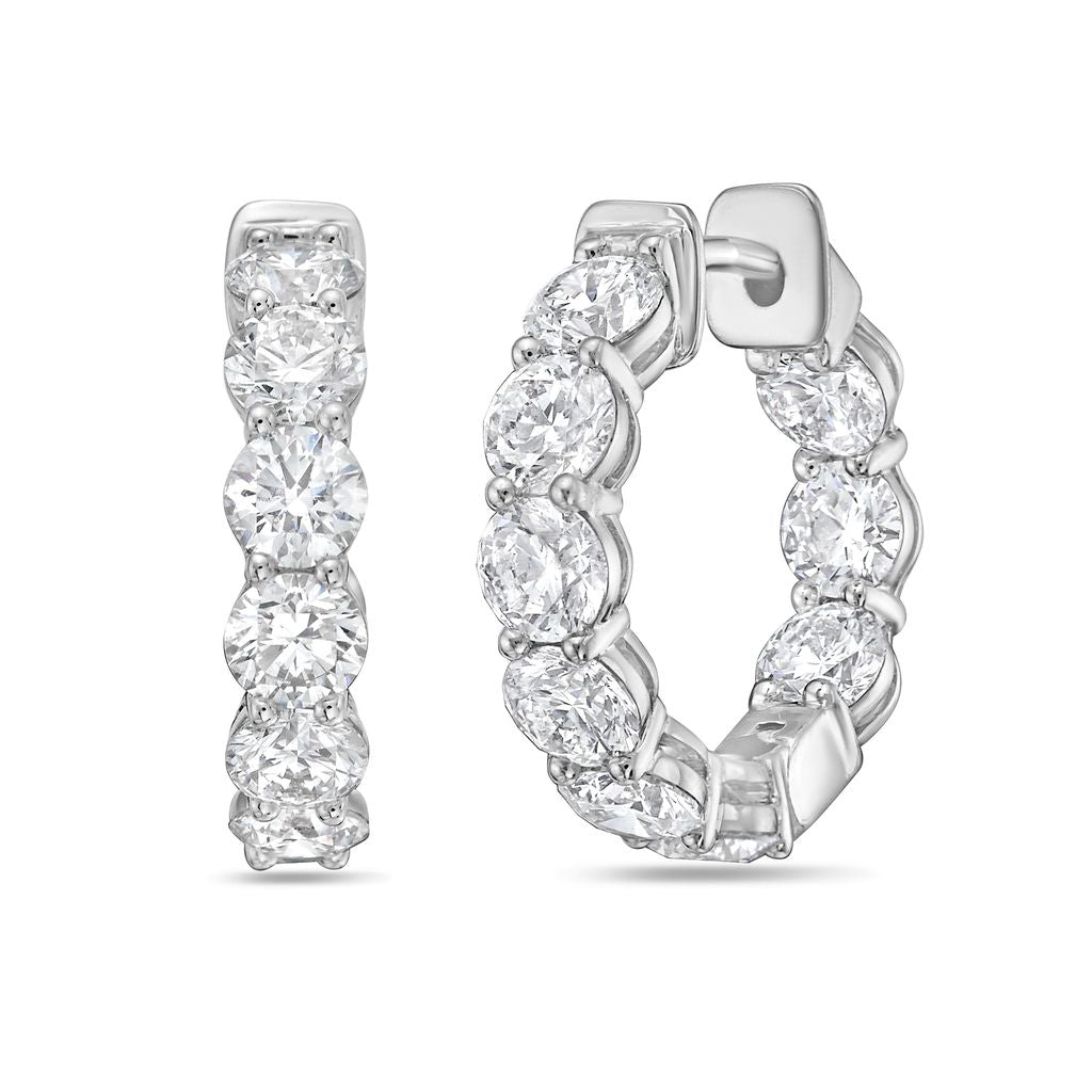 Lab Grown Round Diamond Hoop Earrings