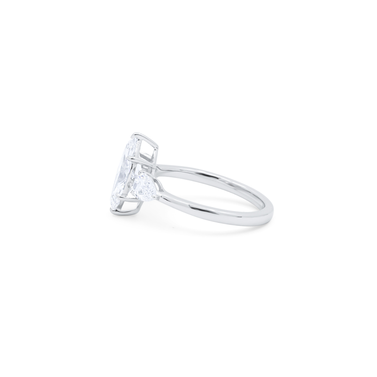 Lab grown Three Stone Marquise Diamond Engagement Ring
