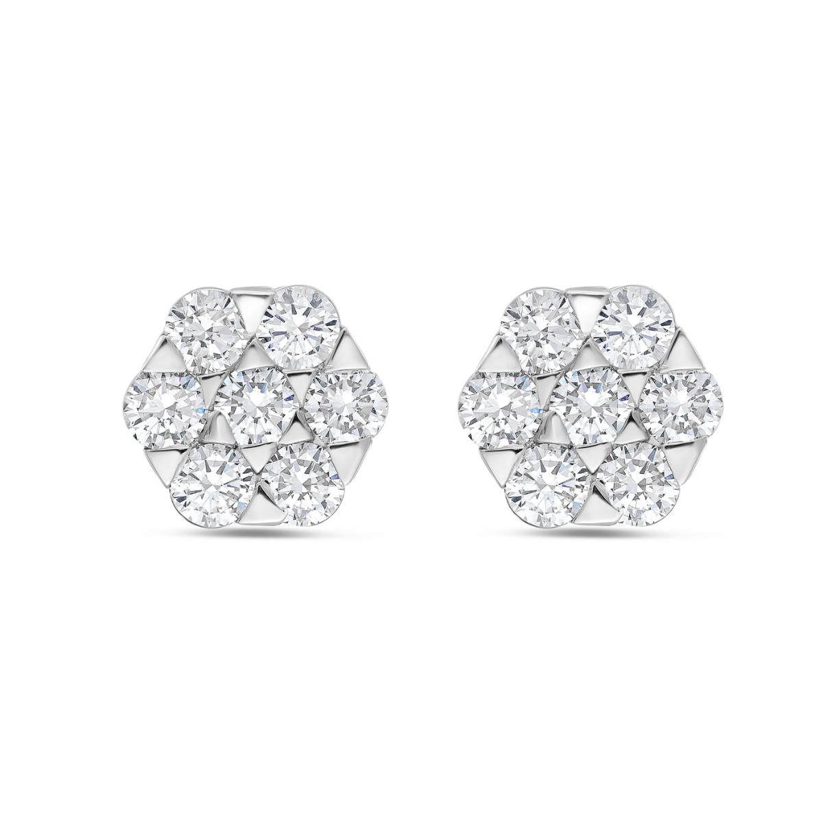 Lab grown diamond cluster studs