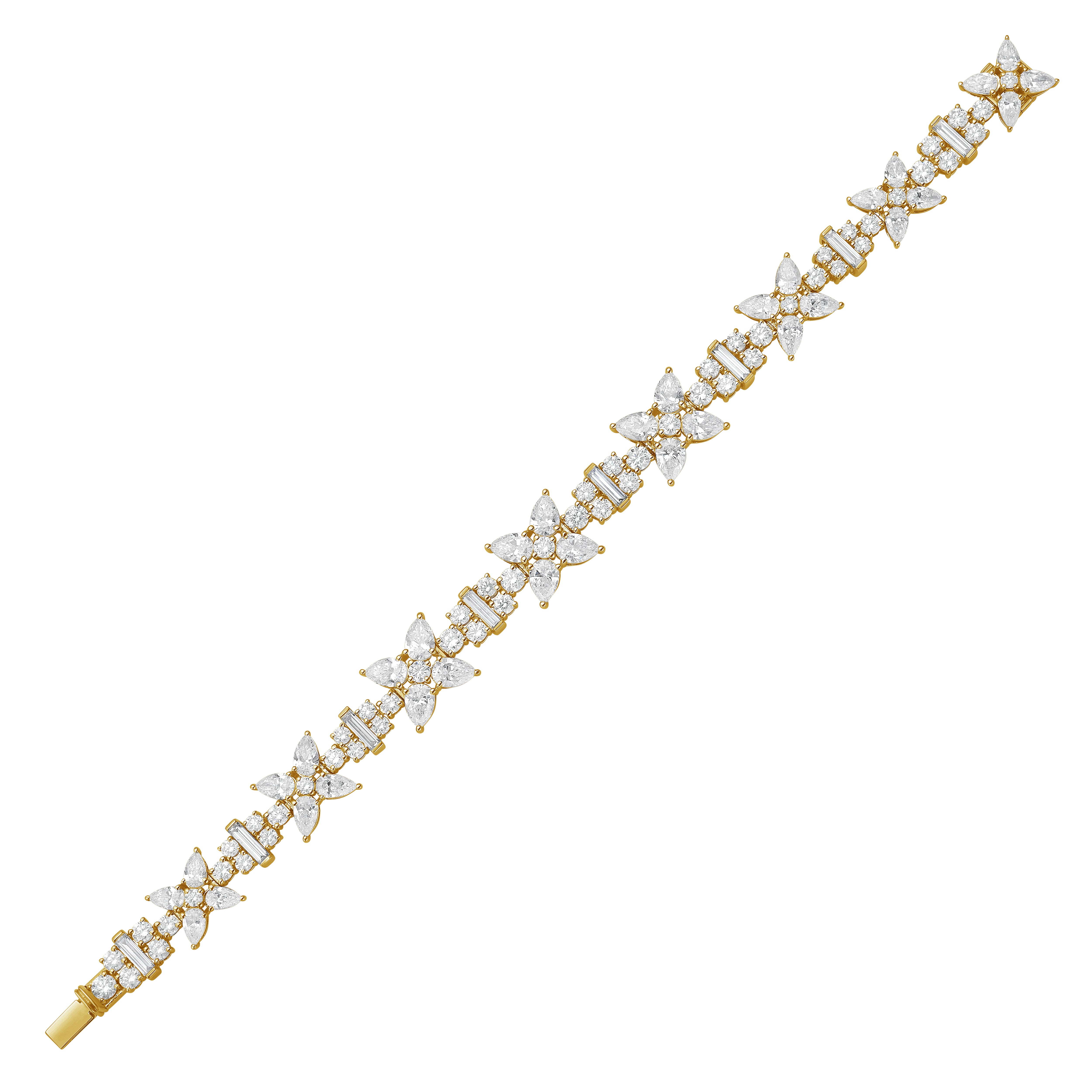 Lab Grown Multi-Cut Diamond Cluster Bracelet
