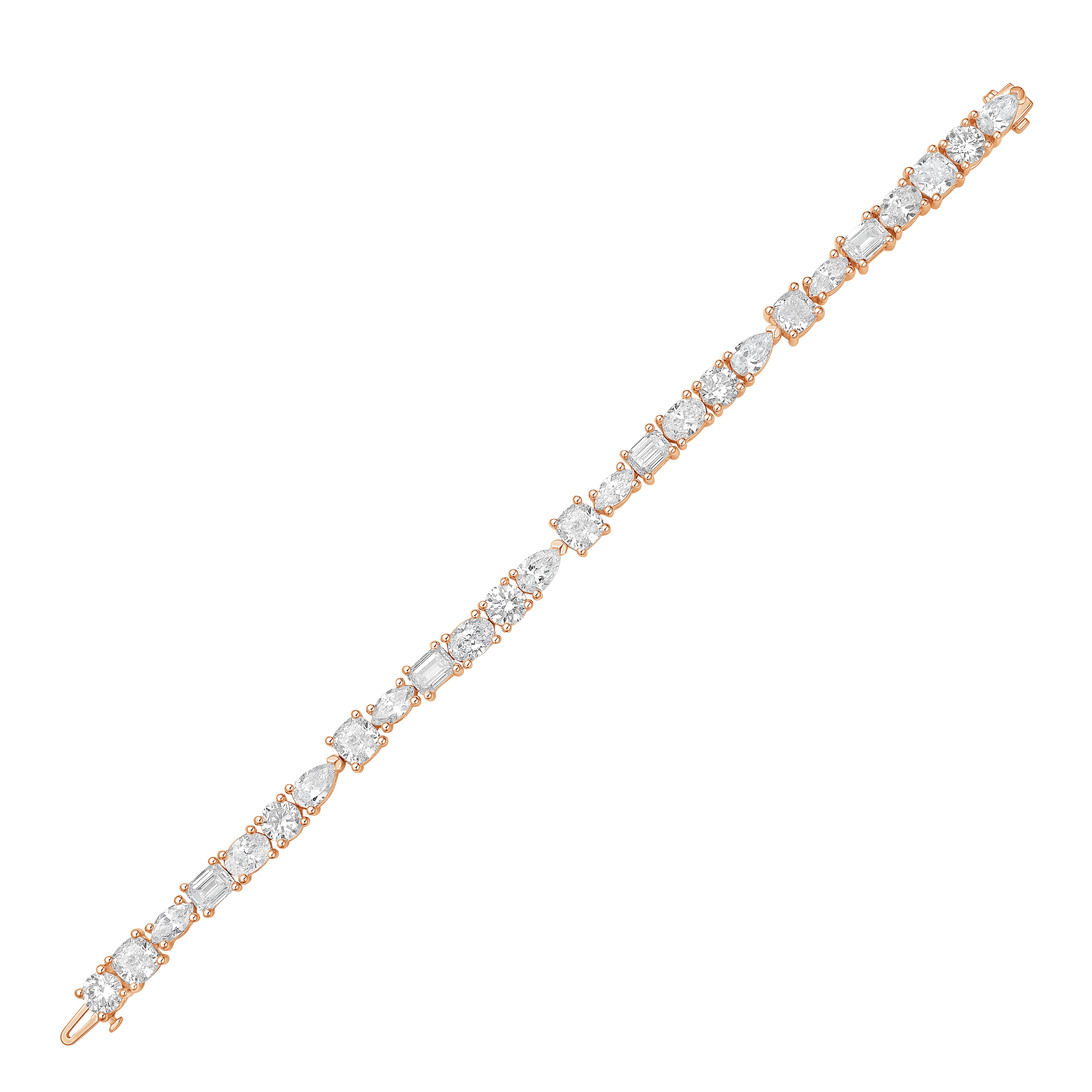 Lab Grown Multi-Cut Diamond Tennis Bracelet