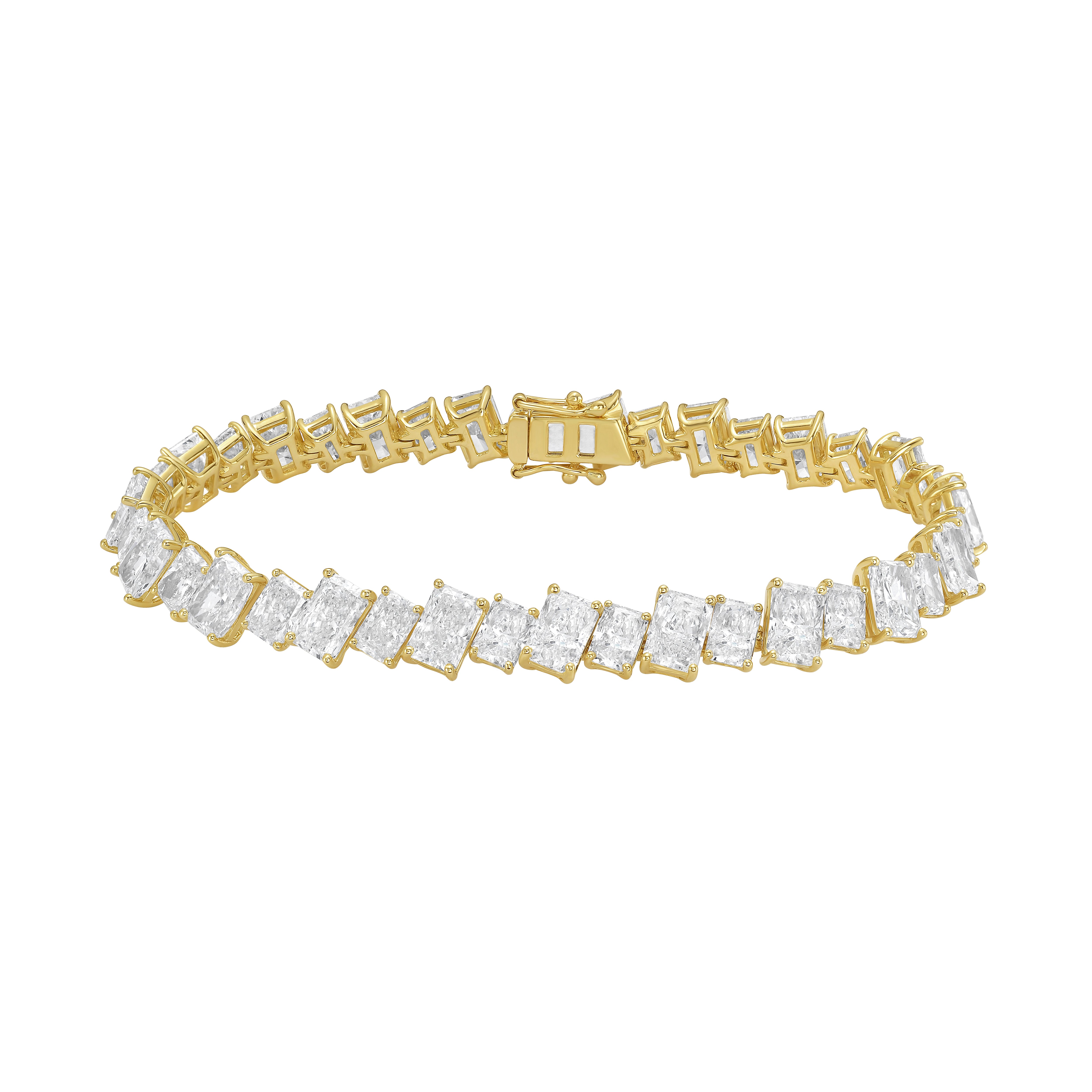 Lab Grown Slanted Radiant Diamond Bracelet