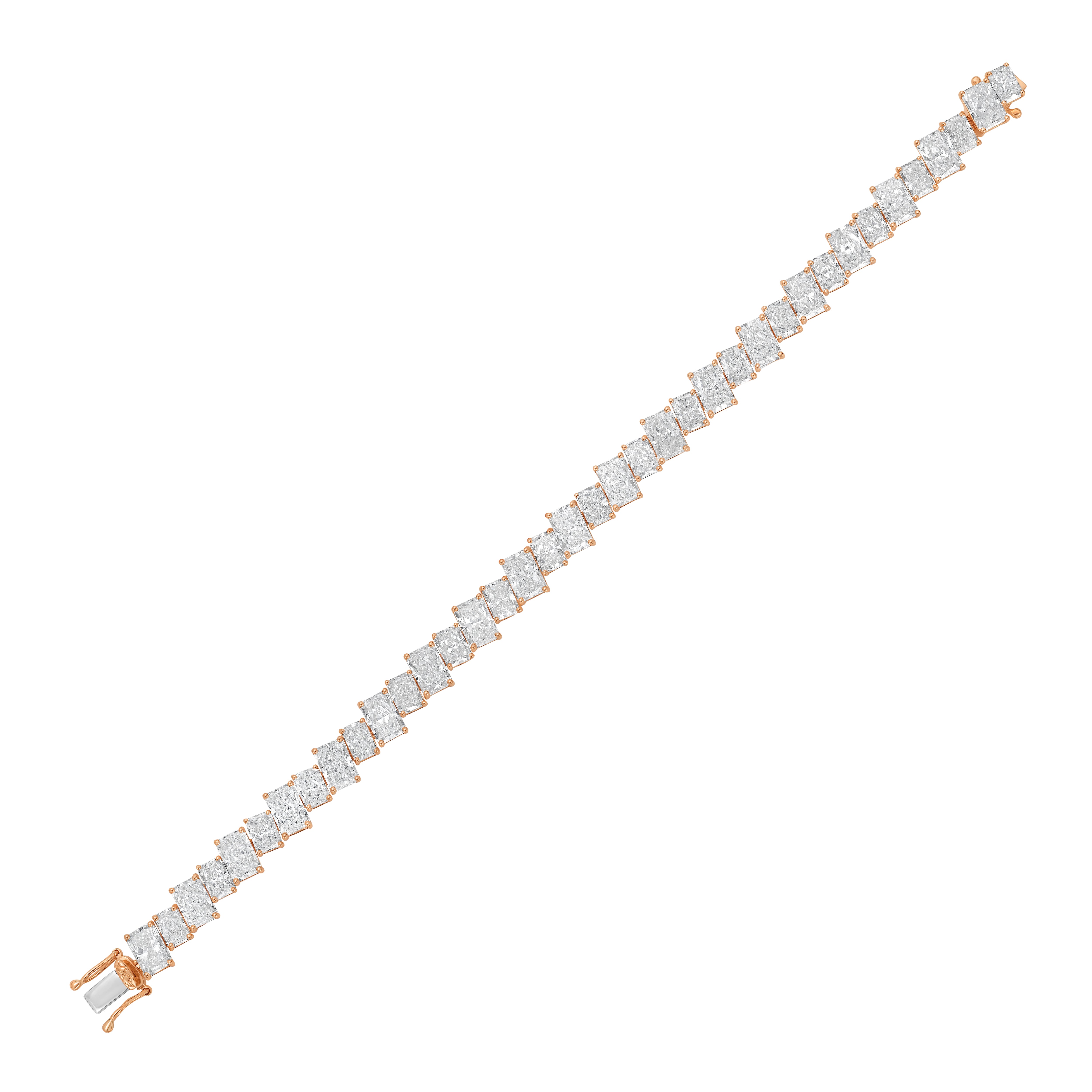 Lab Grown Slanted Radiant Diamond Bracelet